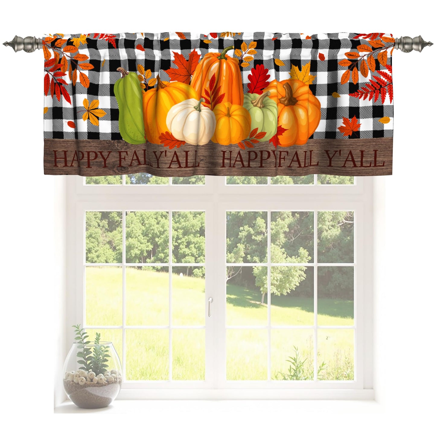 Patriotic Valance for Kitchen 2 Pack 54"x18" American Flag Curtains for Windows Red White Blue Stars 4th of July Independence Day Eucalyptus Leaf Window Treatment Rod Pocket Valance for Home Decor BST326L