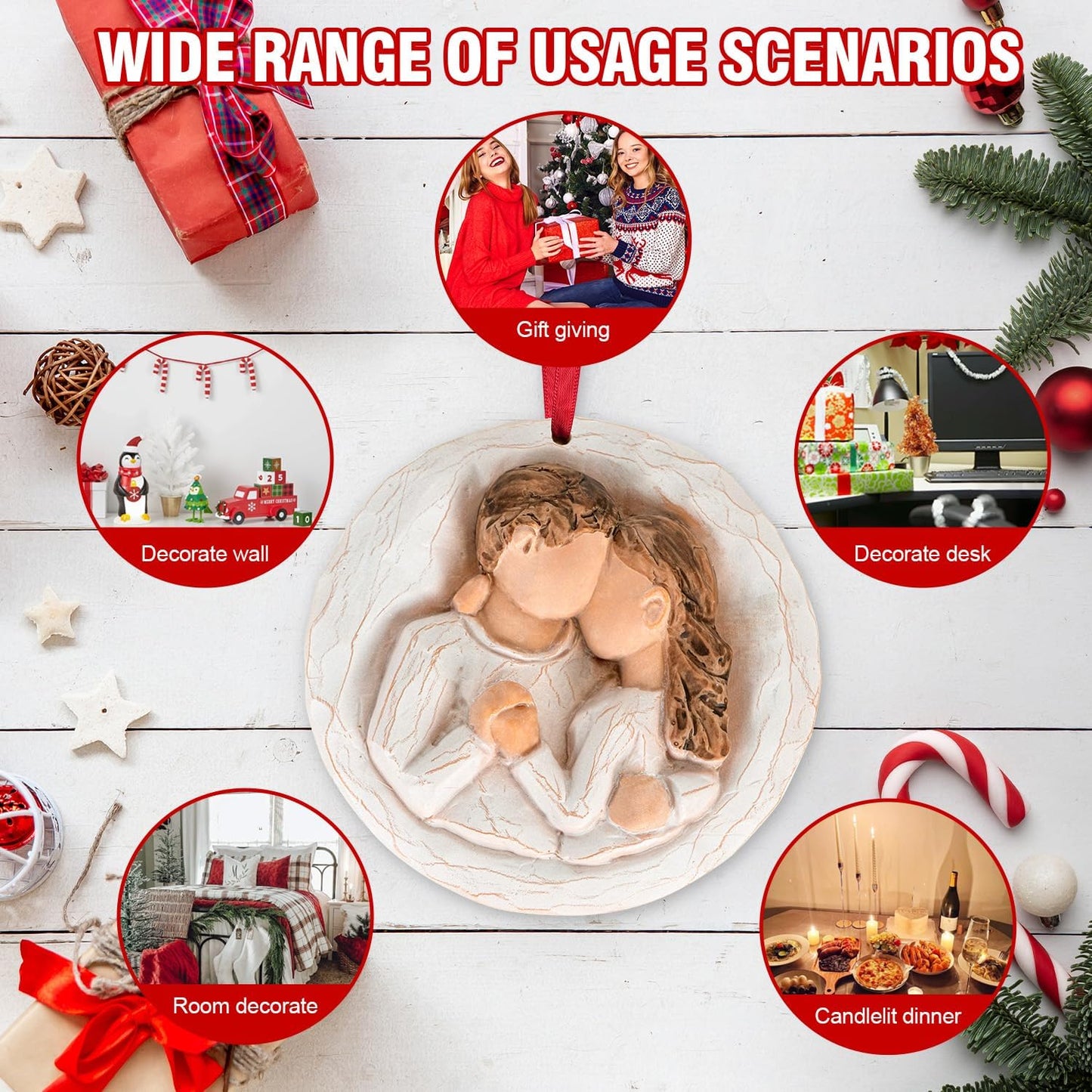 3D Christmas Ornament 2026 Wedding Gifts for Couple - Romantic Our First Christmas Married Engaged Ornament Bridal Shower Gift - Just Married Ornaments for Xmas Tree, Mr and Mrs Gifts for Newlyweds BST326H