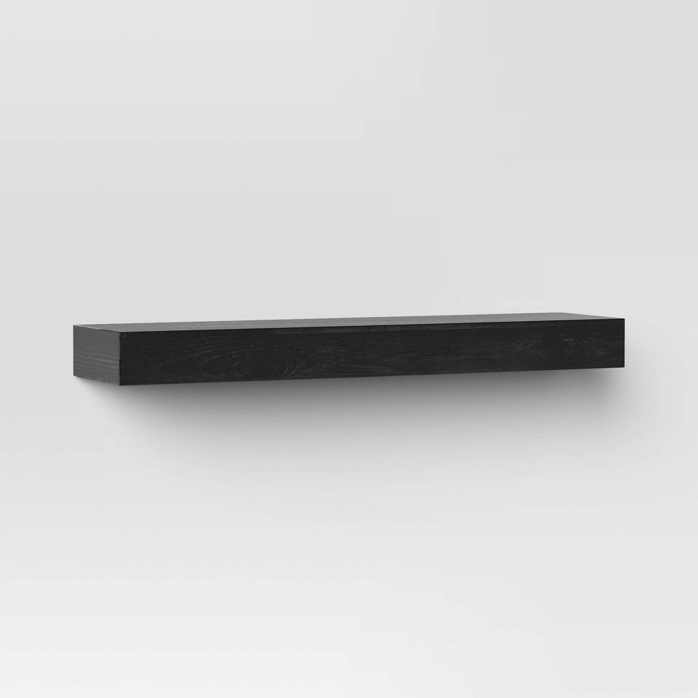 Threshold 24" Floating Light Wood Shelf Black TG1011