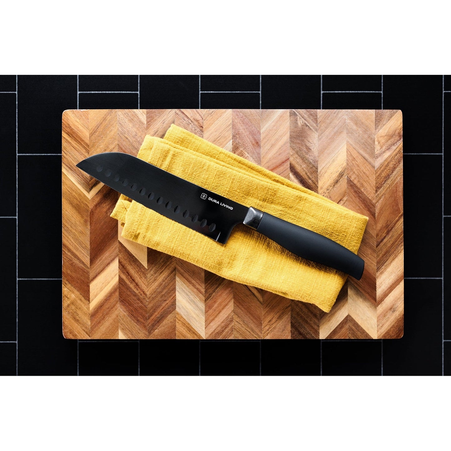 Titan 7 inch Santoku Knife - Black-1