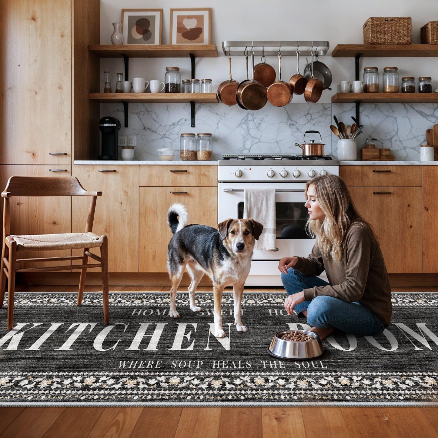 TOPRUUG 2x8 Kitchen Runner Rug: Non-Slip Kitchen Rugs Stain Resistant Kitchen Mats for Floor Low-Pile Carpet for Sink Soft Kitchen Runners Non Skid Washable 8 ft Mat Home Decor 2'x8' Beige BST202