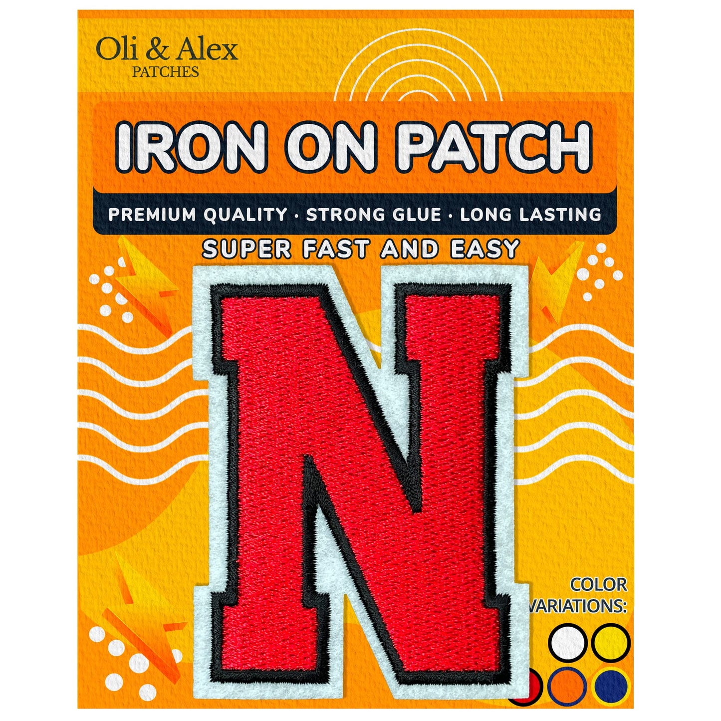 Iron on Letters Patches - Letter Patch for Clothing - Embroidered Patches for Clothes - Embroidery Appliques Team School University - Sew on Appliques 3.26 inch – Yellow, O BST220