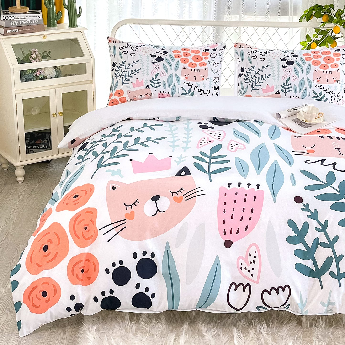 CVHOUSE Deer Hunting Duvet Cover Full Size,American Flag Bedding Set,Deer Theme Comforter for Boys Kids Teens,1 2 Pillowcases 3 Piece Full 79'x89' BST220