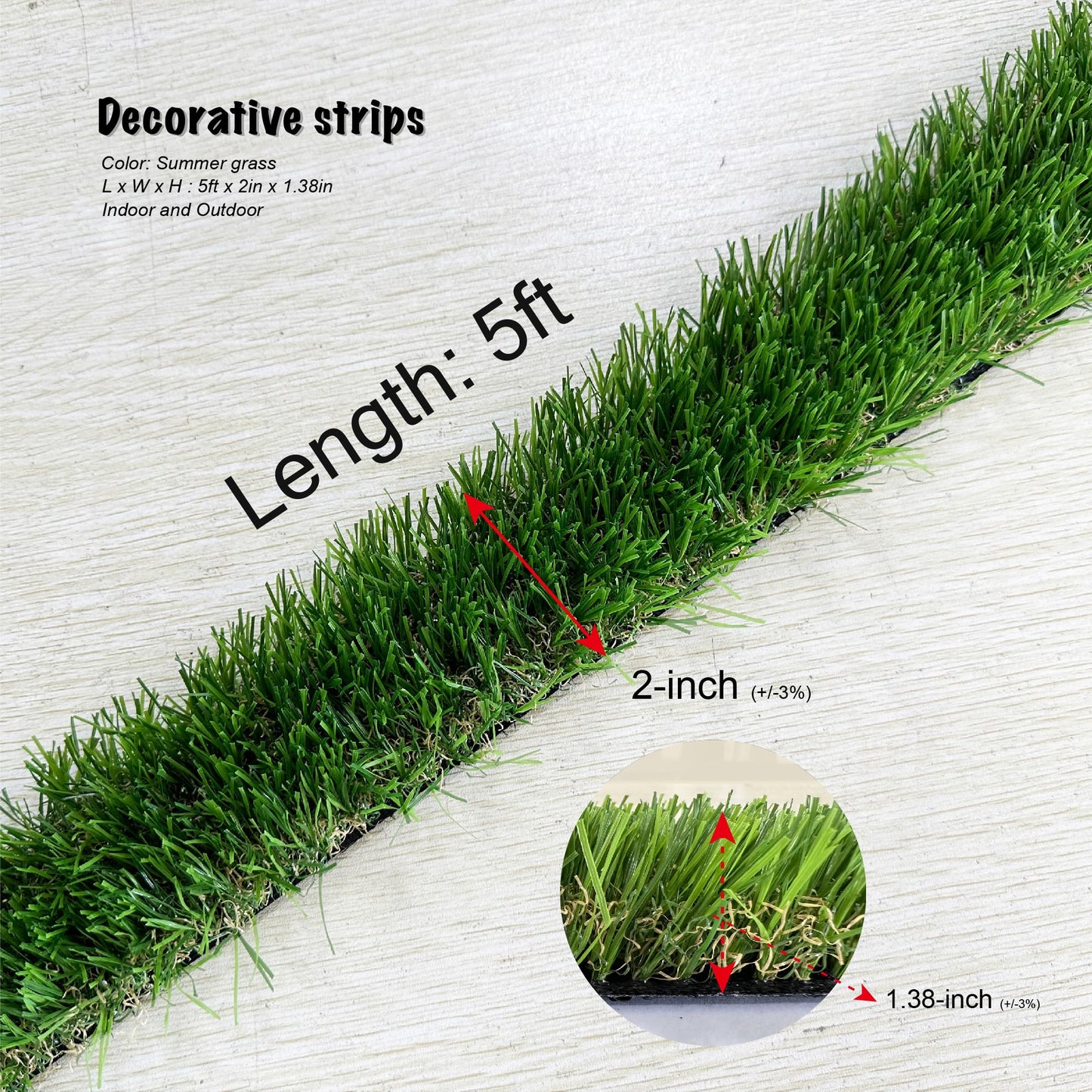 KuGuo Artificial Grass Decoration Strip Indoor/Outdoor DIY Fake Grass (Autumn, Width 2in x Length 11ft) BST220