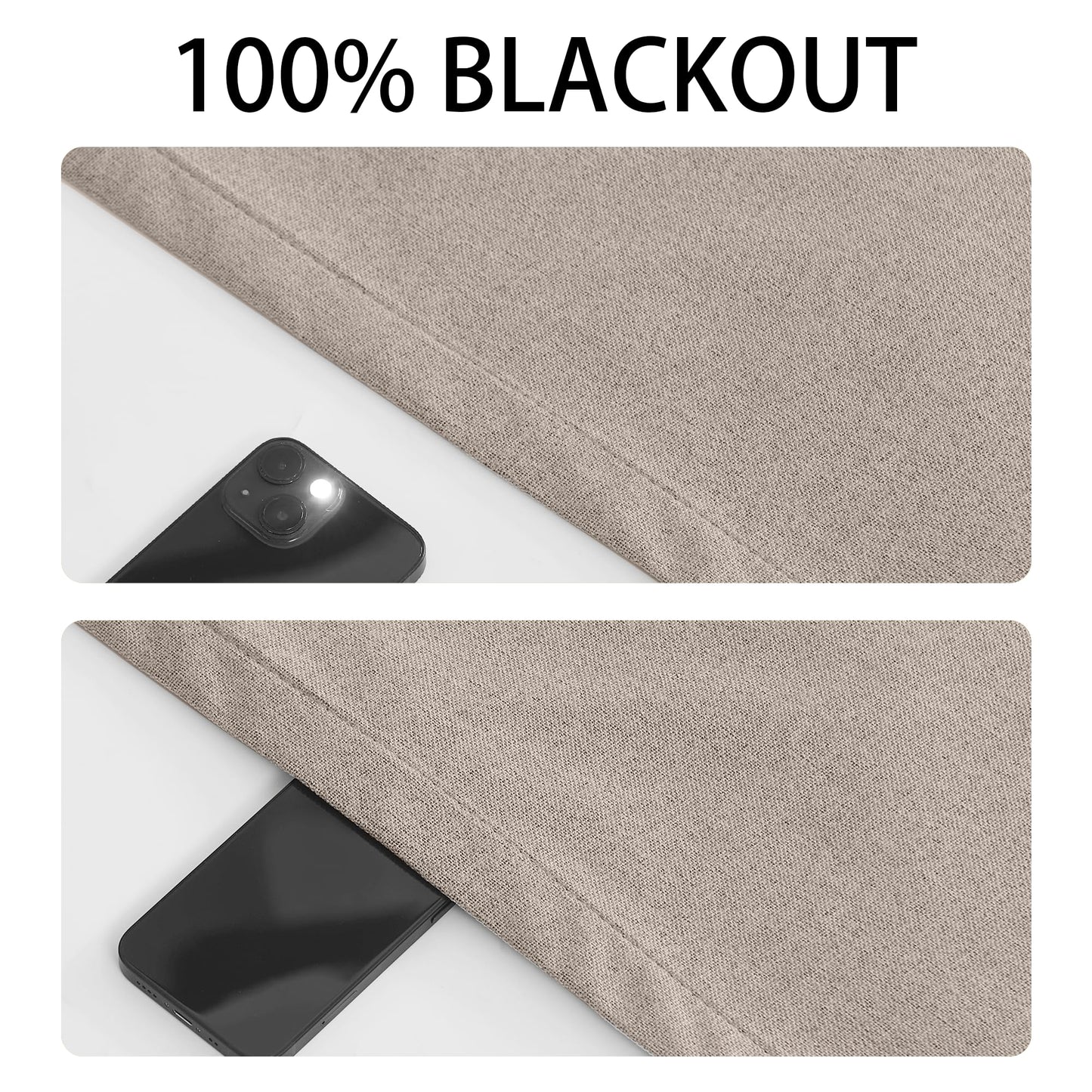 RYB HOME Grey Classroom Door Linen Curtain for Small Window, 100% Blackout Shades Lightweight for French Door Window, W 8 x L 36 Room Darkening Privacy Curtains Tie up Shade, 1 Panel BST220