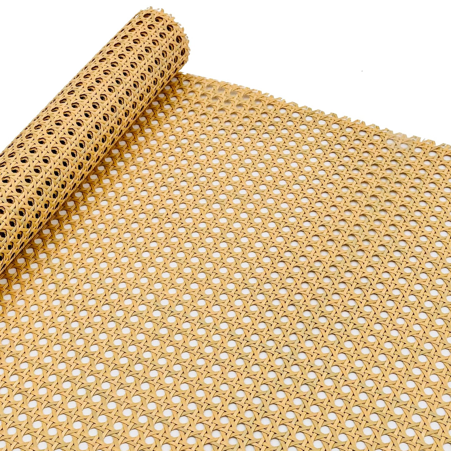 Plastic Rattan Webbing Roll, Handwoven Synthetic Poly Rattan, Faux Cane Mesh-Open Weave, Hexagonal Pattern, for DIY Home Decor Projects incl. Furnitures Chairs Cabinets Beds (16'' x 80'') BST220