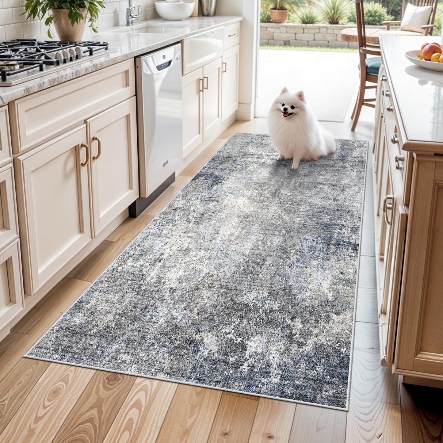 2x3 Washable Entryway Rug – Non-Slip Modern Abstract Neutral Small Throw Area Rug for Kitchen, Bedroom – Soft Low Pile Thin Indoor Door Mat（Black Grey,2x3） BST326H