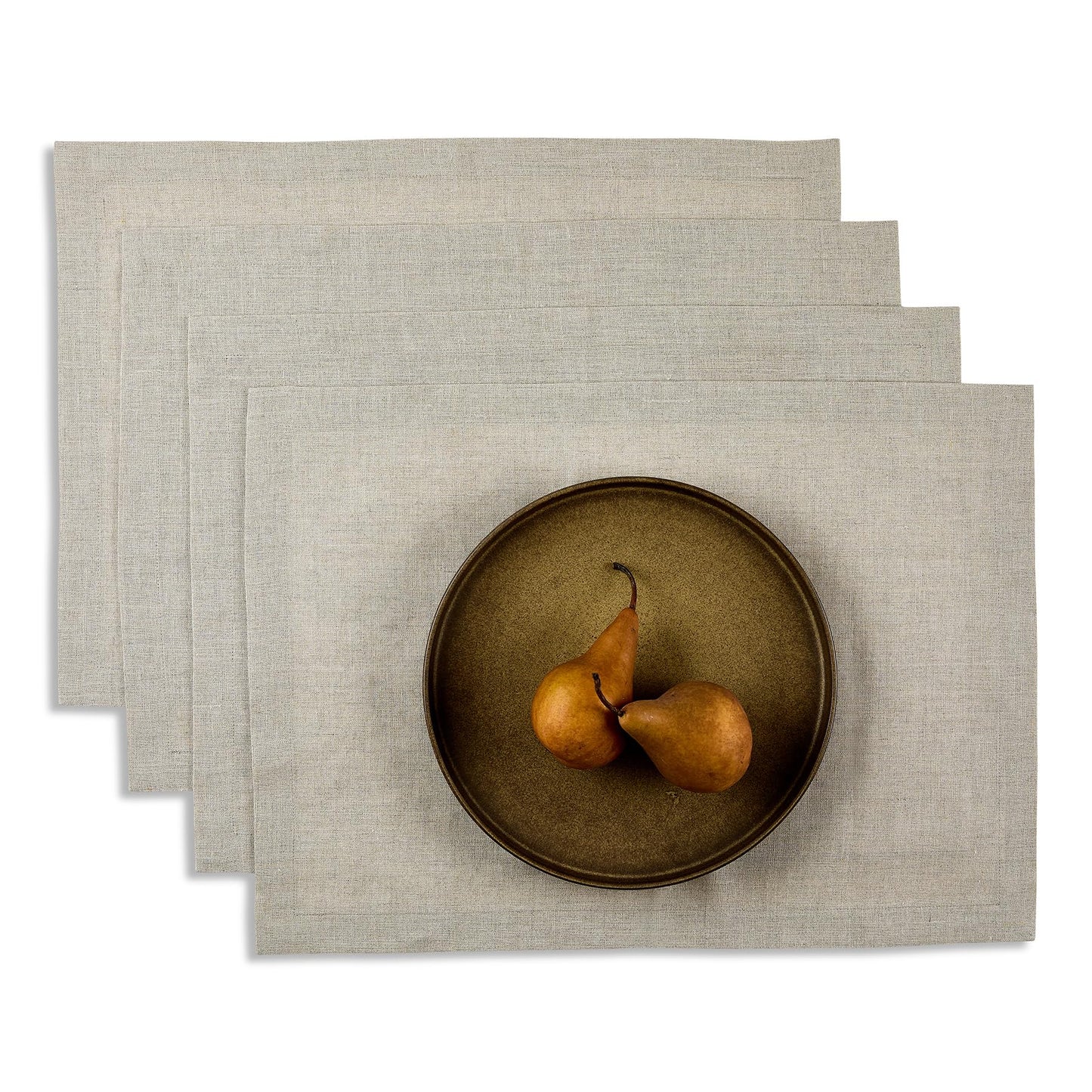 Solino Home 100% Linen Square Placemats White, Fete 14 x 14 in, Set of 4 | Square Table Mats square place settings for daily and festive dining; neatly mitered corners; Pure Linen; OEKO-TEX Certified BST326SOLH