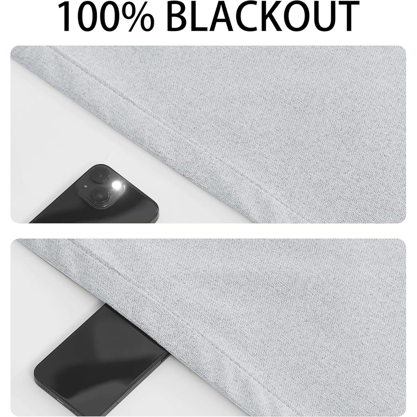 RYB HOME Grey Classroom Door Linen Curtain for Small Window, 100% Blackout Shades Lightweight for French Door Window, W 8 x L 36 Room Darkening Privacy Curtains Tie up Shade, 1 Panel BST220