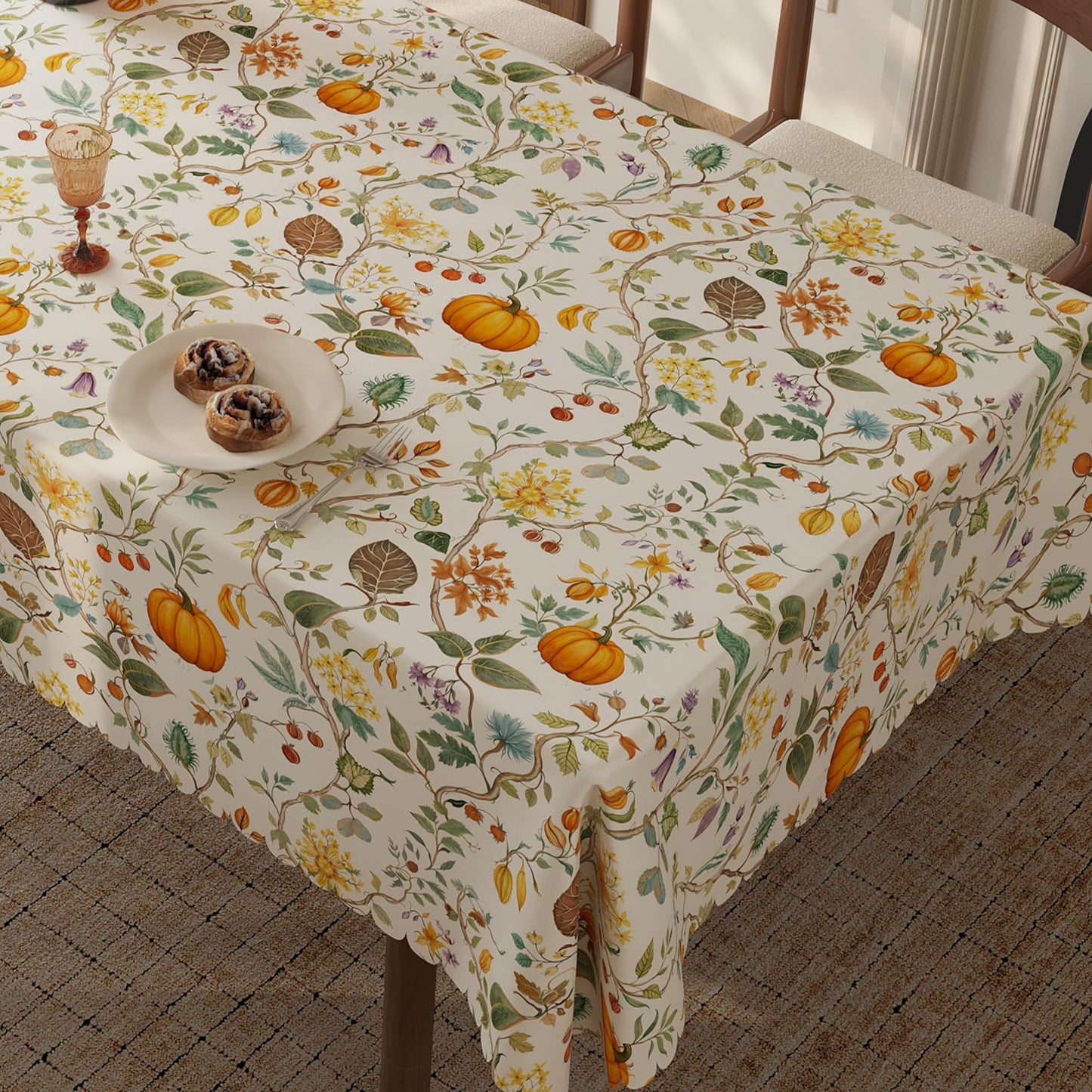 Easter Tablecloth 60x84 Inch Rectangular, Spring Tablecloth, Plaid Bunny Egg Washable Polyester Table Cloth, Fabric Table Cover for Party Picnic Dinner Decor,Easter E BST326H