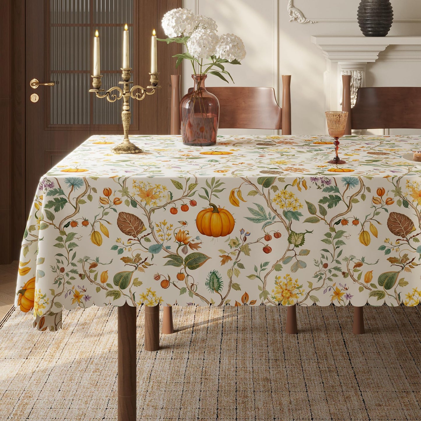 Easter Tablecloth 60x84 Inch Rectangular, Spring Tablecloth, Plaid Bunny Egg Washable Polyester Table Cloth, Fabric Table Cover for Party Picnic Dinner Decor,Easter E BST326H