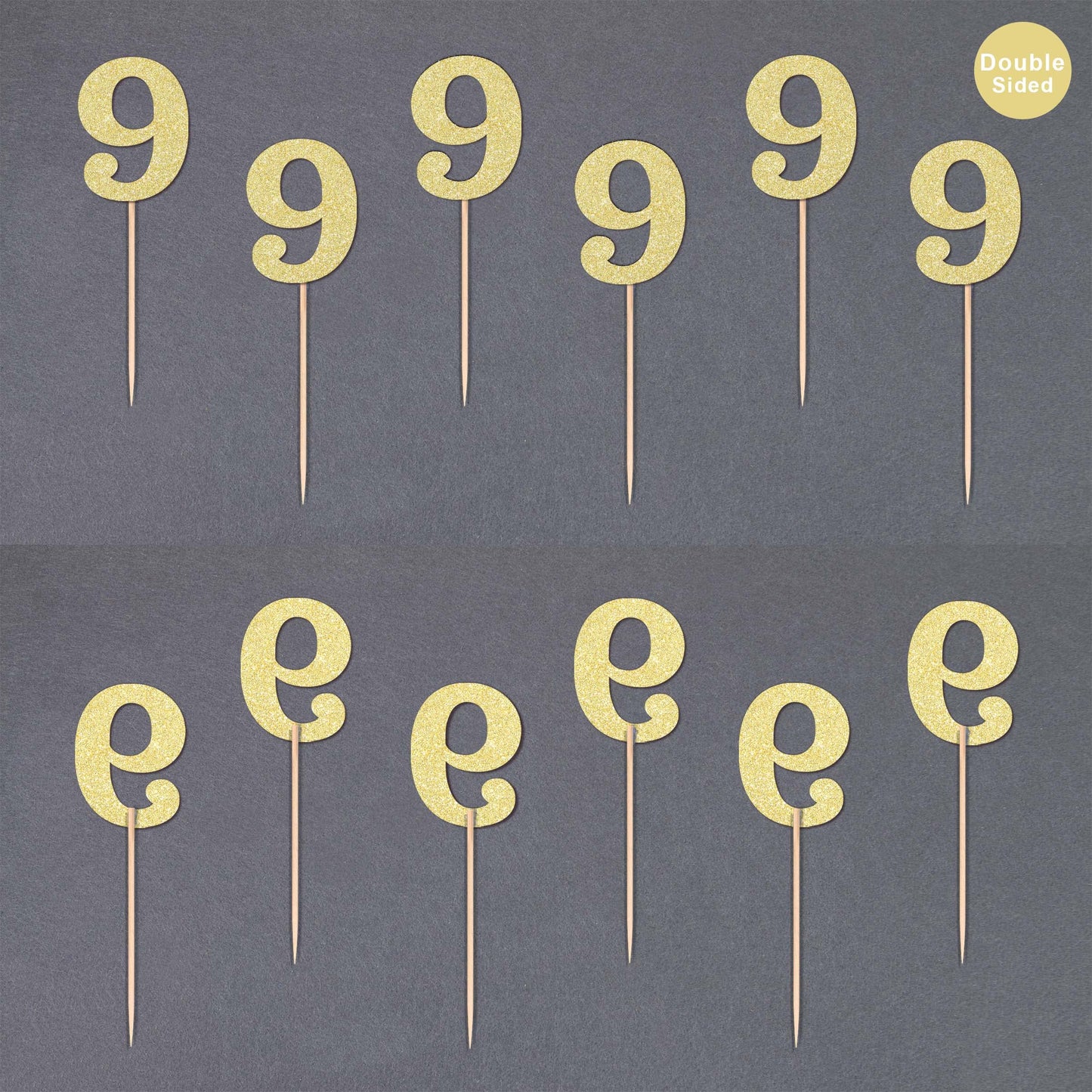 Gexolenu 24 PCS Rose Gold Double-sided 3rd Birthday Cupcake Toppers, Glitter Age THREE Cake Picks Decor, Third Happy Birthday Party Decorations Baby Shower Anniversary Party Supplies BST220
