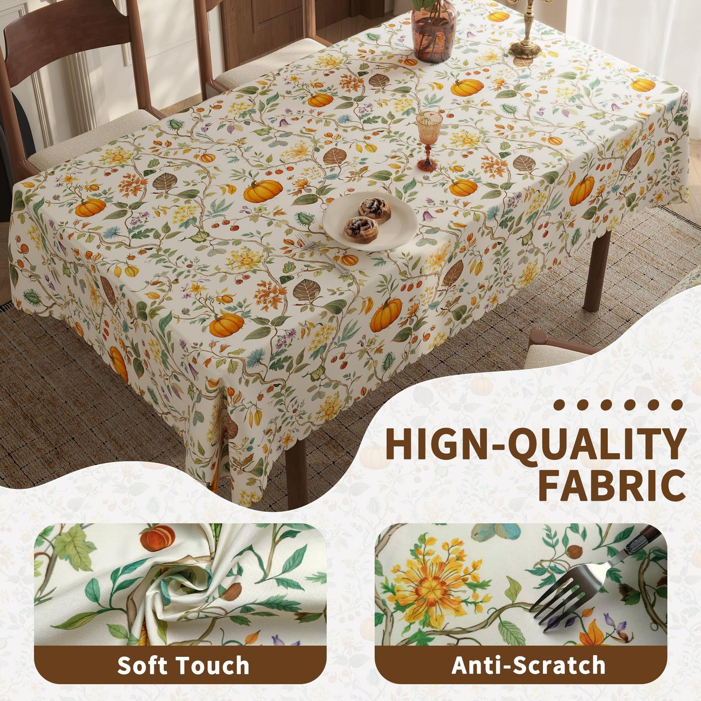 Easter Tablecloth 60x84 Inch Rectangular, Spring Tablecloth, Plaid Bunny Egg Washable Polyester Table Cloth, Fabric Table Cover for Party Picnic Dinner Decor,Easter E BST326H