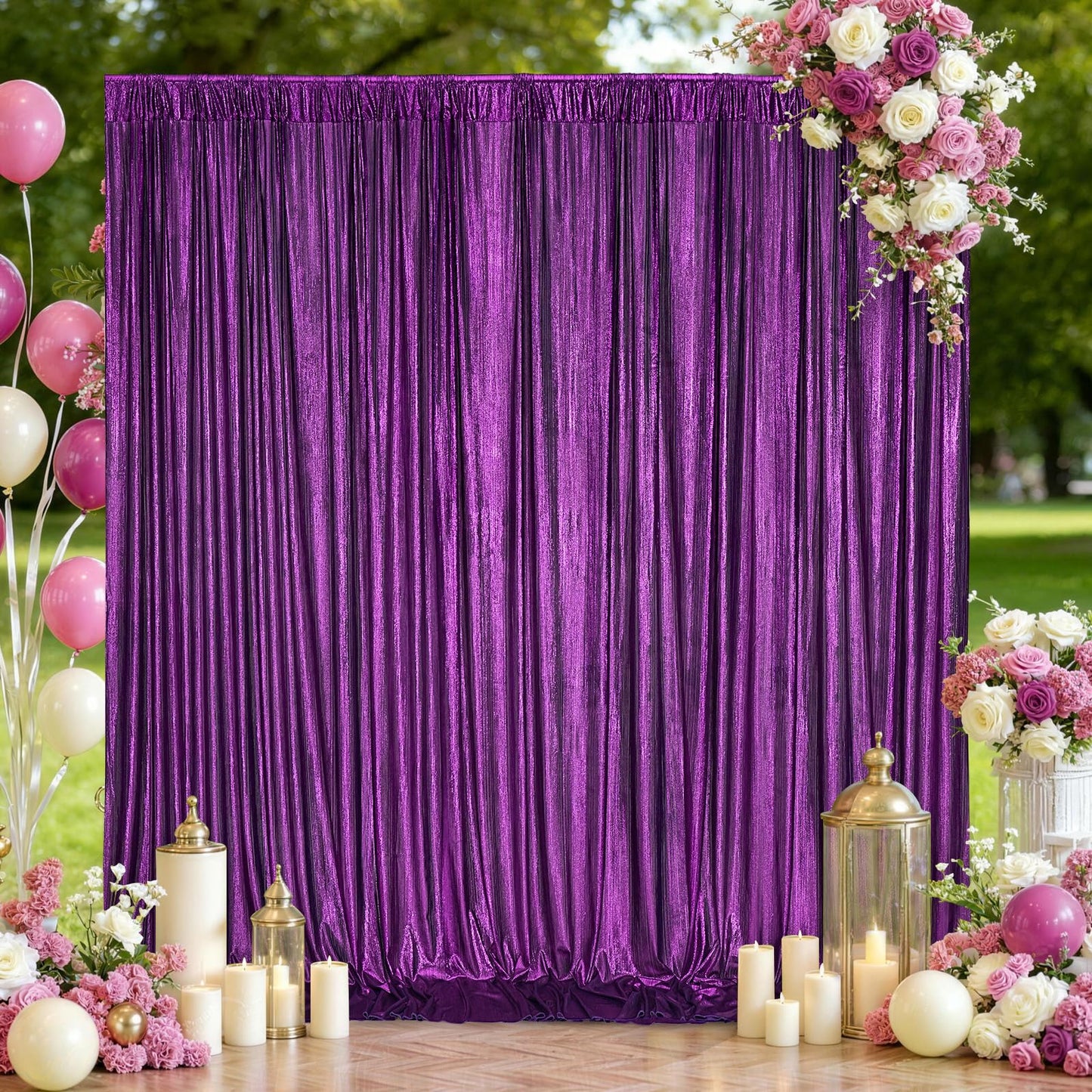 Gold Backdrop Curtains for Birthday Party: 4.8ftx8ft Sequin Background Baby Shower Curtain Drapes for Graduation Arch Backdrop WN420