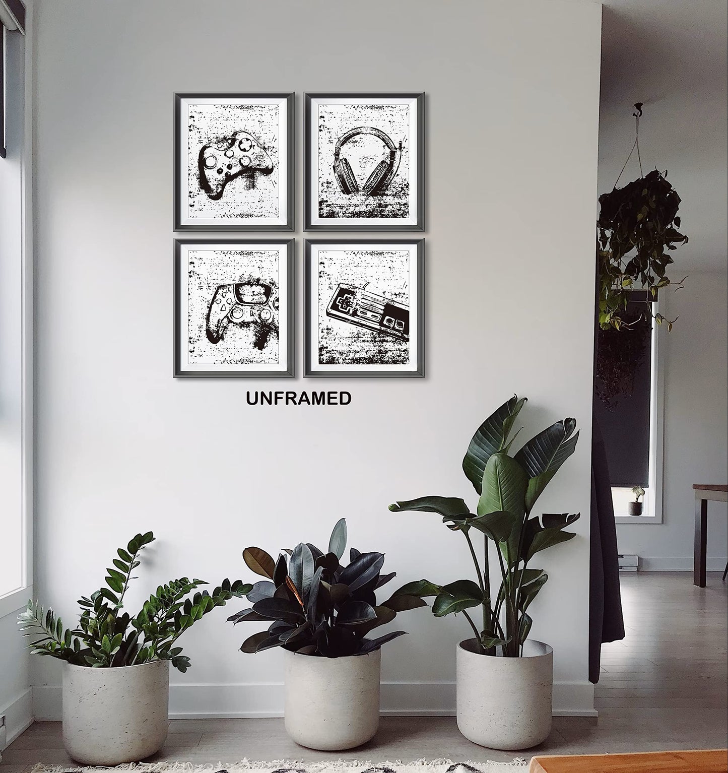 Retro Video Game Gaming Poster Prints for Home Boys Room Playroom Decor,Black And White Video Game Decorations Prints Wall Art Unframed 4pcs 8x10inches,Gift for Gamer Boys Gaming Love (8×10 inc) BST220