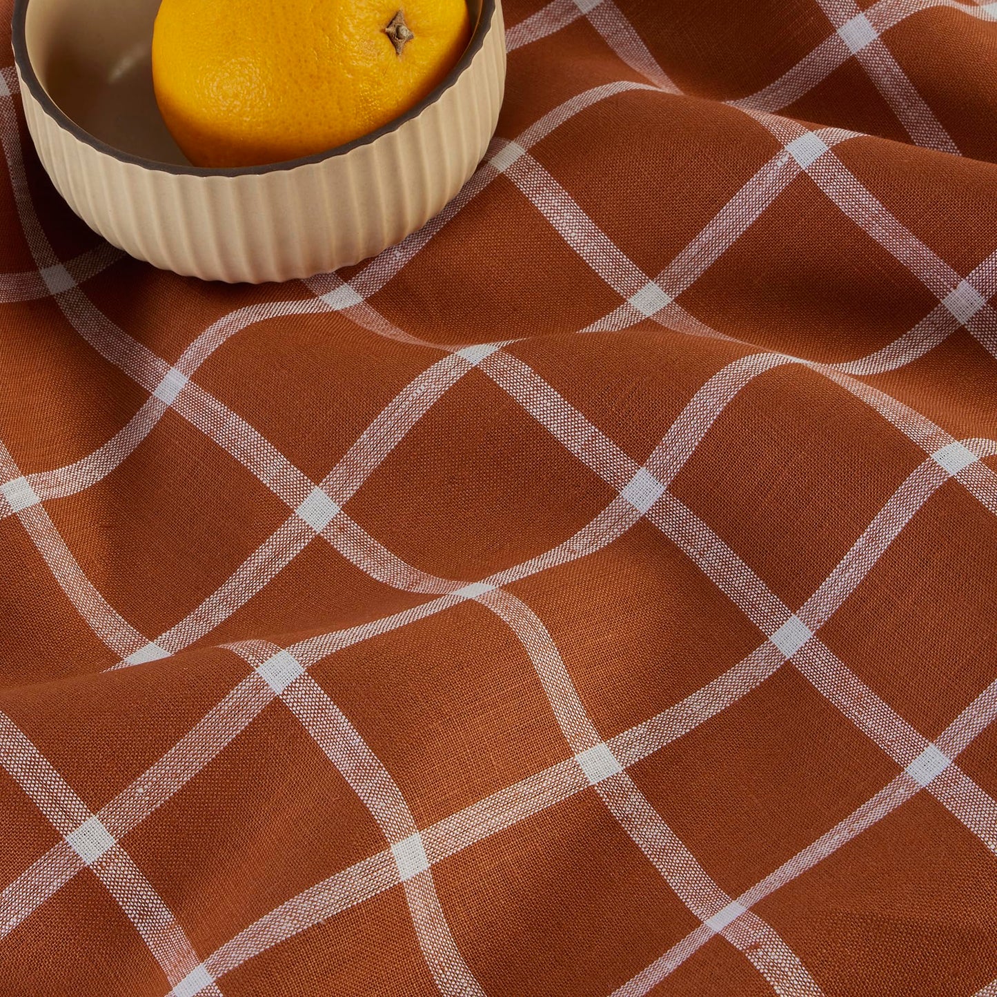 Solino Home 100% Linen Table Runner Multicolor, Rustic Plaid 14 x 72 in | Table Runners for 4-6 seater dining tables, hallway tables and cabinets | Rustic Multicolor | Pure Linen | OEKO-TEX Certified BST326SOLH