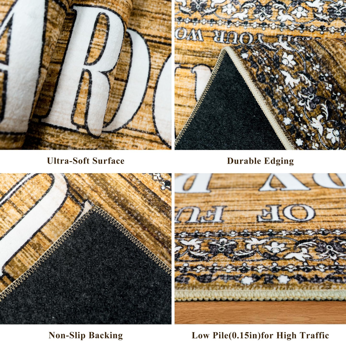TOPRUUG 2x8 Kitchen Runner Rug: Non-Slip Kitchen Rugs Stain Resistant Kitchen Mats for Floor Low-Pile Carpet for Sink Soft Kitchen Runners Non Skid Washable 8 ft Mat Home Decor 2'x8' Beige BST202