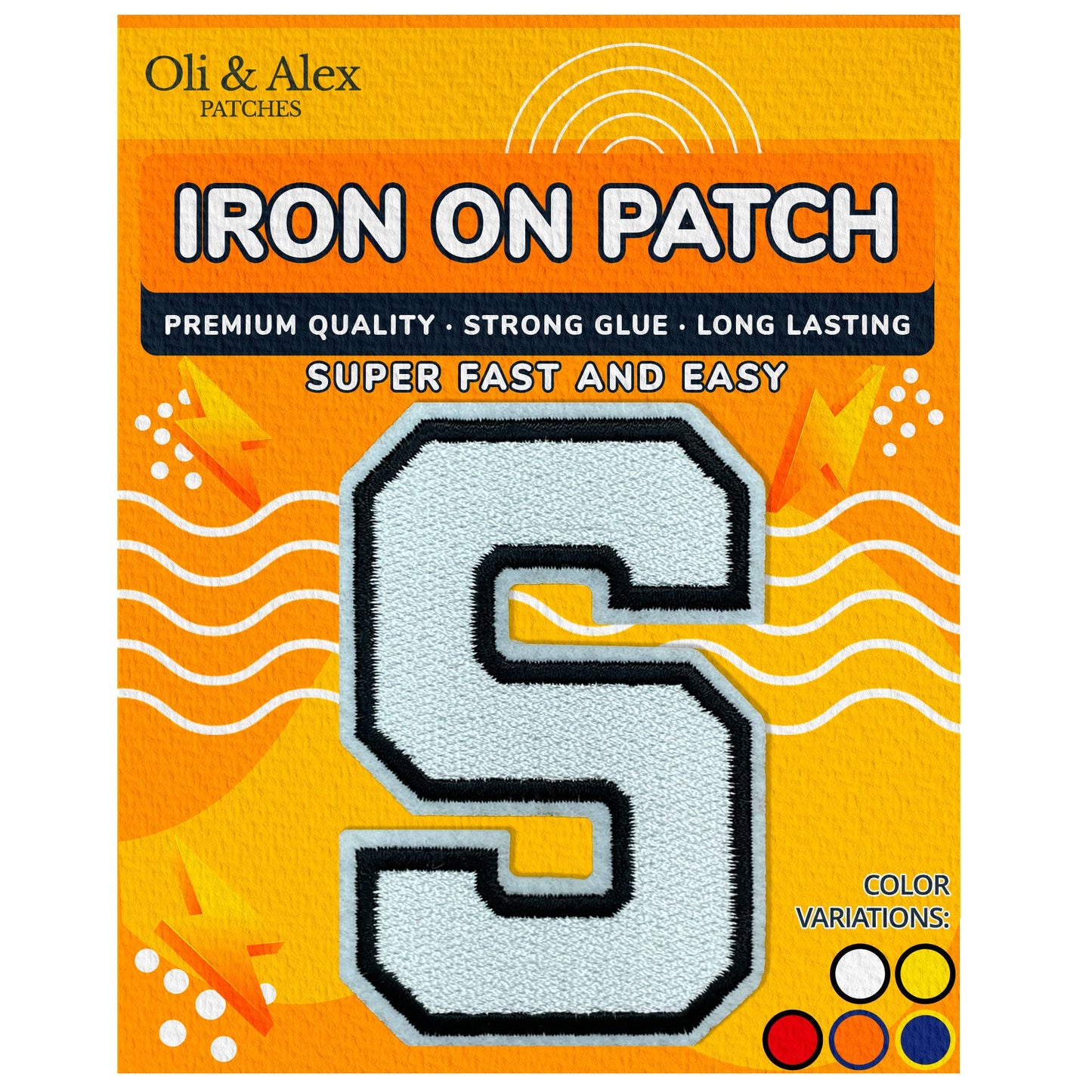 Iron on Letters Patches - Letter Patch for Clothing - Embroidered Patches for Clothes - Embroidery Appliques Team School University - Sew on Appliques 3.26 inch – Yellow, O BST220