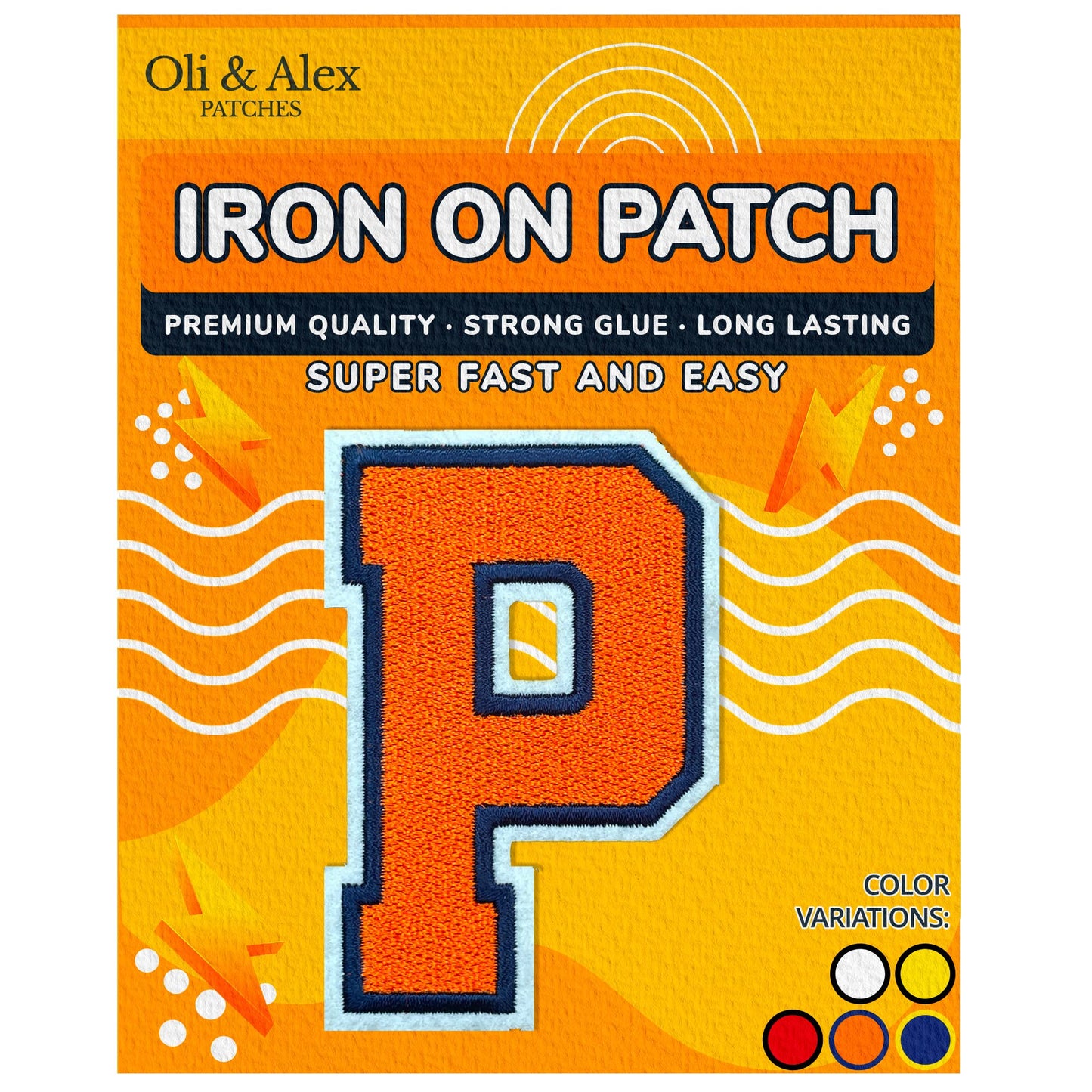 Iron on Letters Patches - Letter Patch for Clothing - Embroidered Patches for Clothes - Embroidery Appliques Team School University - Sew on Appliques 3.26 inch – Yellow, O BST220