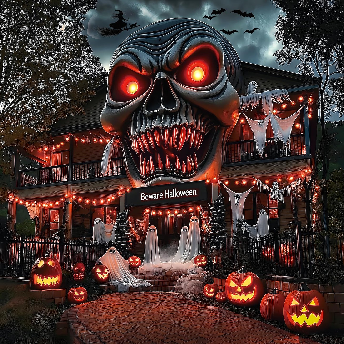 Halloween Puzzle 1000 Pieces for Adults Spooky Scarecrow Farm | Jigsaw Puzzles 1000 Pieces Autumn Horror Spooky with Pumpkin & Ghost Truck for Party Game Night, Dust-Free, 27.5"x19.7" WN420