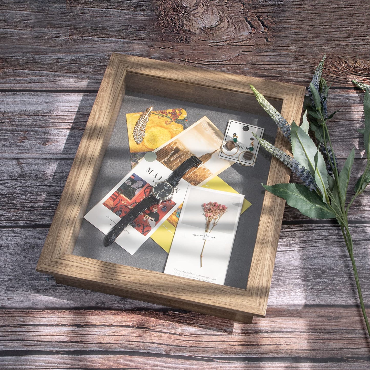 Golden State Art 11x14 Shadow Box Frame Display Case - 2 inch Depth Great for Collages, Collections, Mementos, 6 Pins Included (White, 1 Pack) BST326H