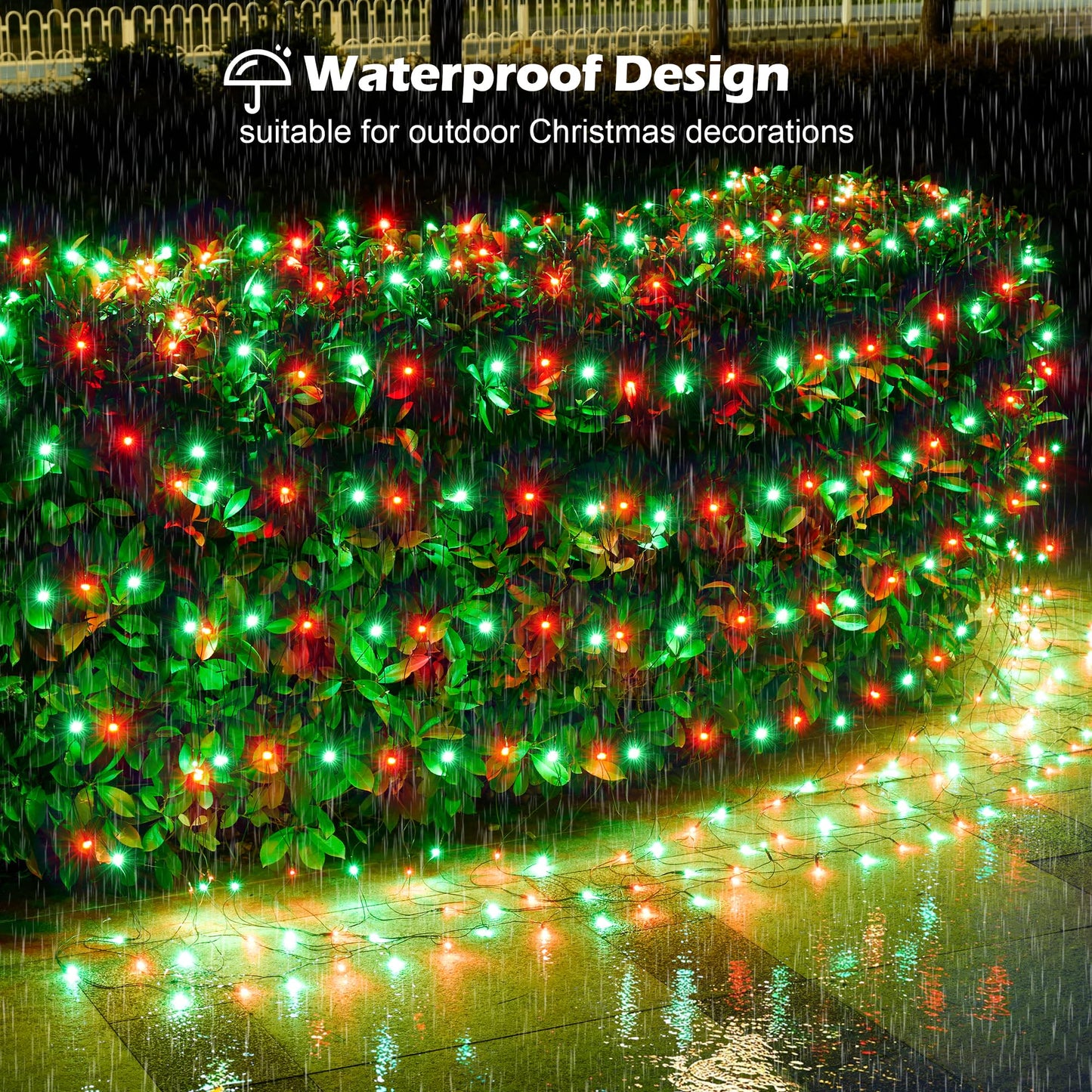 BlcTec Christmas Lights Outdoor 360 LED 9.8ft x 6.6ft Christmas Net Lights with 8 Modes RD12
