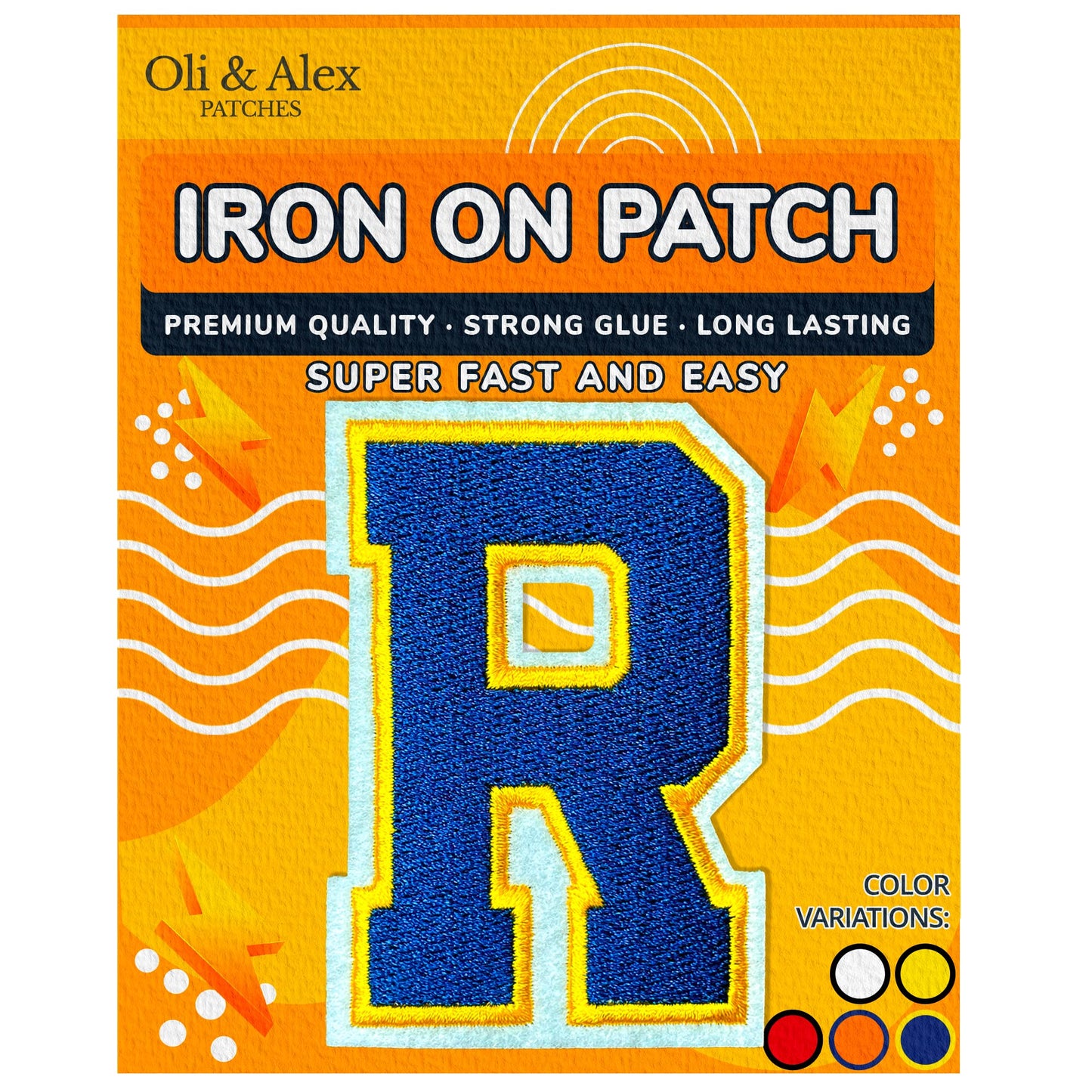 Iron on Letters Patches - Letter Patch for Clothing - Embroidered Patches for Clothes - Embroidery Appliques Team School University - Sew on Appliques 3.26 inch – Yellow, O BST220