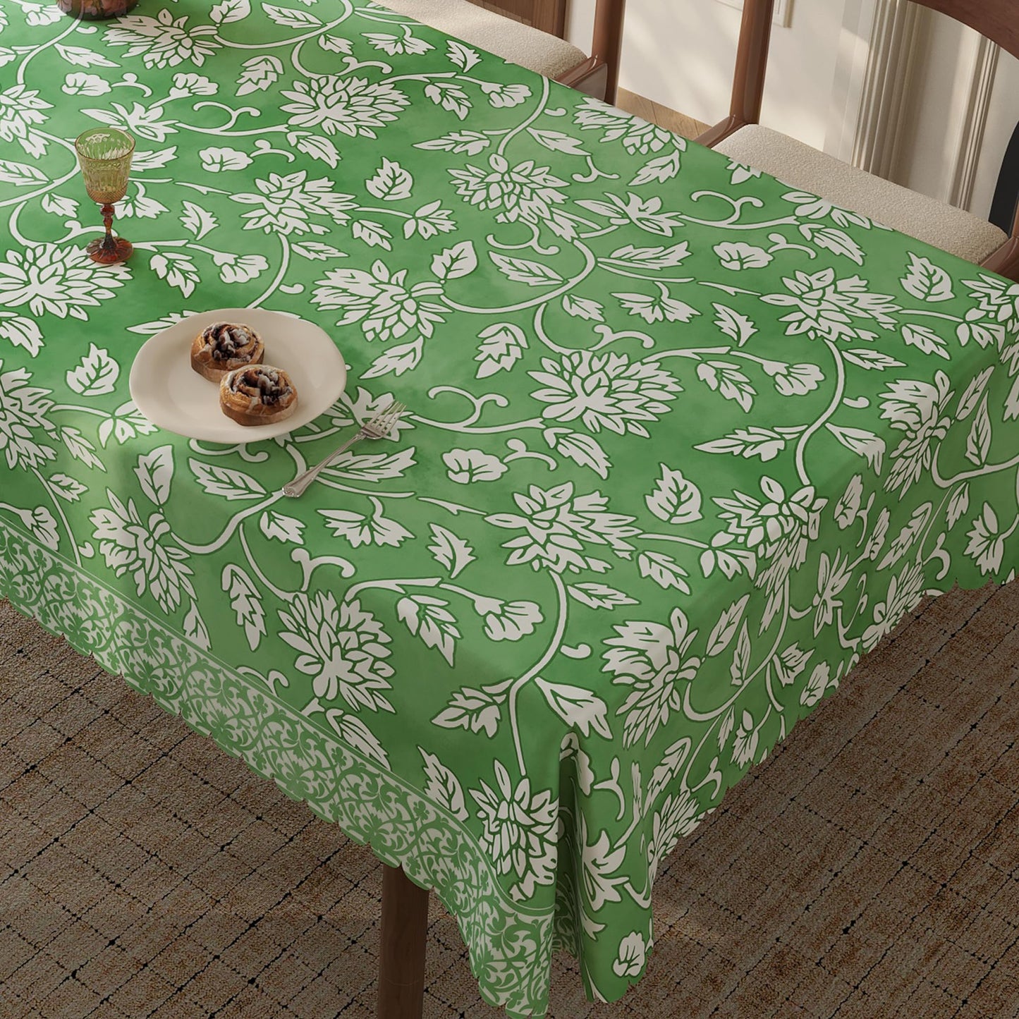 Easter Tablecloth 60x84 Inch Rectangular, Spring Tablecloth, Plaid Bunny Egg Washable Polyester Table Cloth, Fabric Table Cover for Party Picnic Dinner Decor,Easter E BST326H