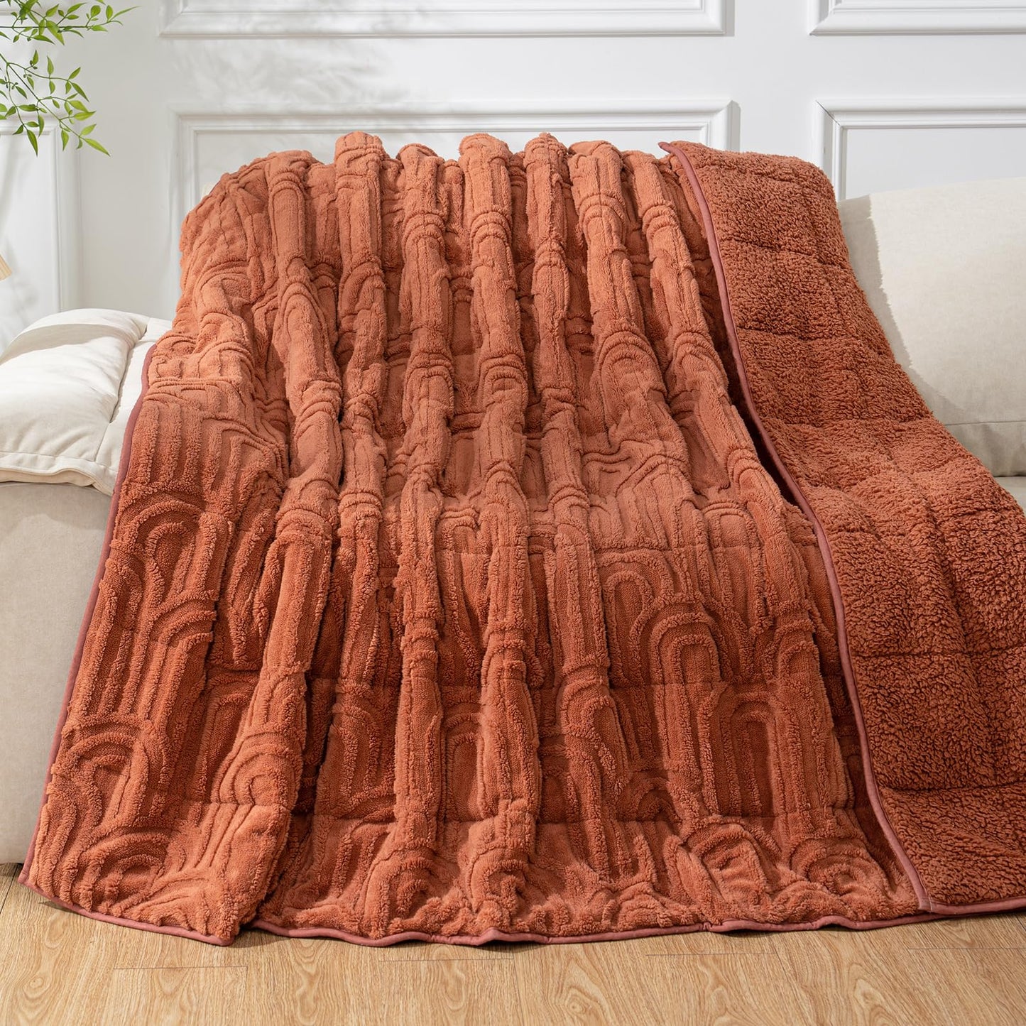 Cottonblue Sherpa Fleece Weighted Blanket for Adults 15 lbs 48x72in Soft | Cozy Flannel Weighted Throw Blankets Full Size for Calming Sleeping Relaxing, Warm Fuzzy Bed Sofa Heavy Blanket Washable,Grey BST202