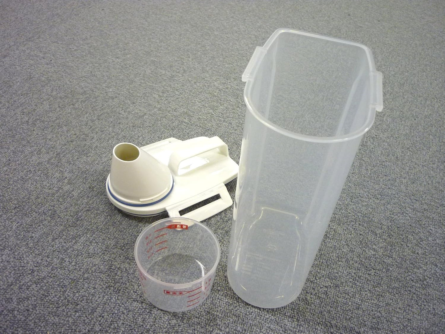 Asvel 7509 Rice Container Bin with Pour Spout Plastic Clear 2KG（White） BST202