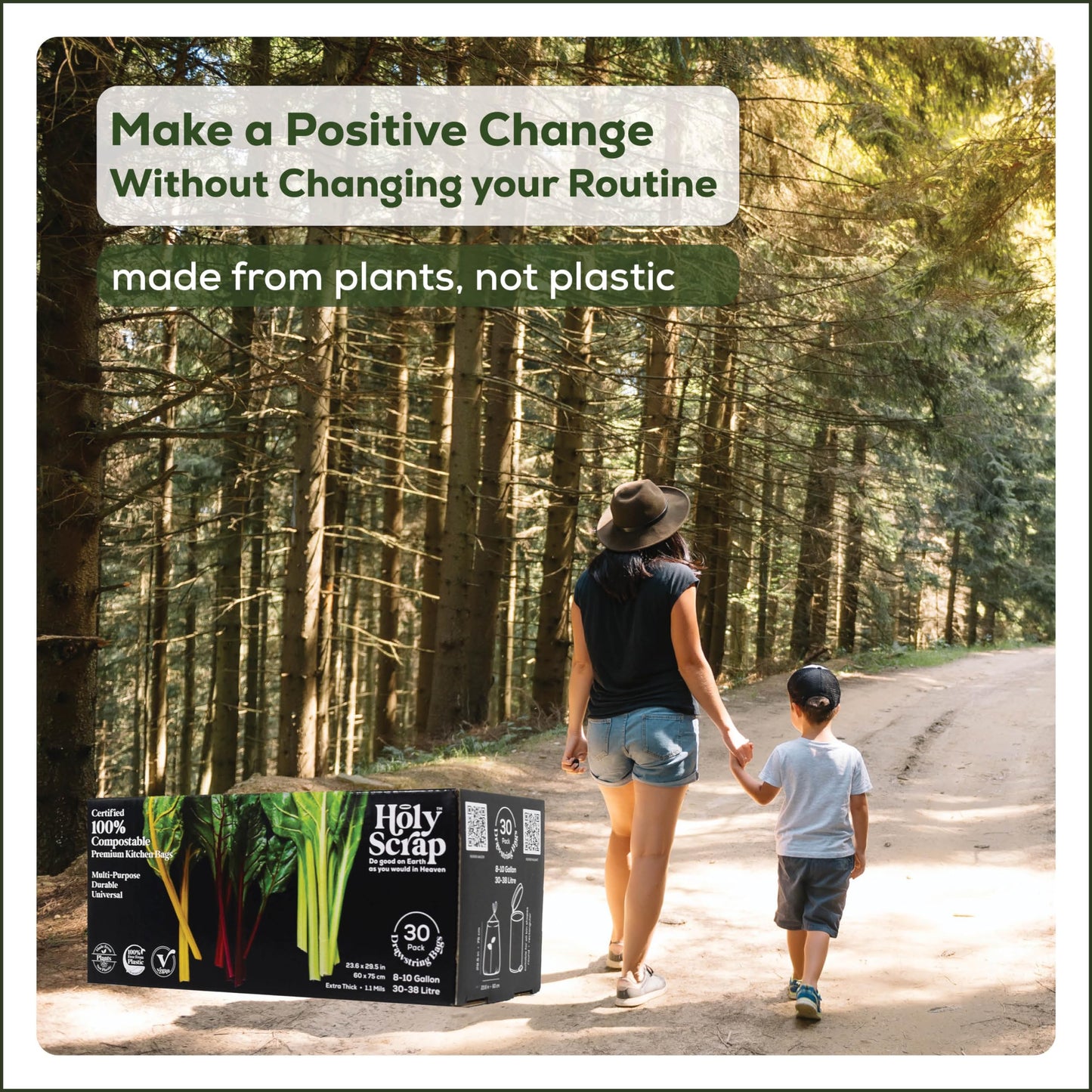 Small Compostable Trash Bags - 2.6 Gallon, 100 Pack, 100% Plastic-Free Decomposing Kitchen Food Waste Trash Can Bags & Liners, Thick Countertop Garbage, Bathroom & Bio Bin Bags