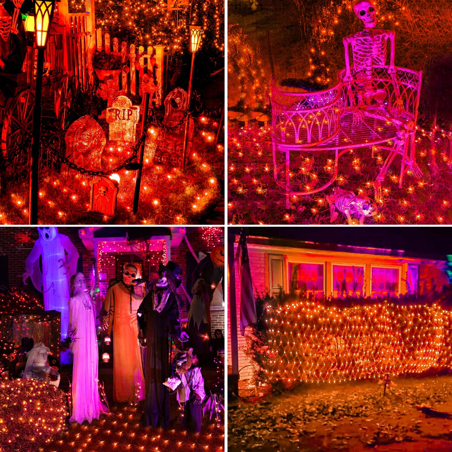 BlcTec Christmas Lights Outdoor 360 LED 9.8ft x 6.6ft Christmas Net Lights with 8 Modes RD12