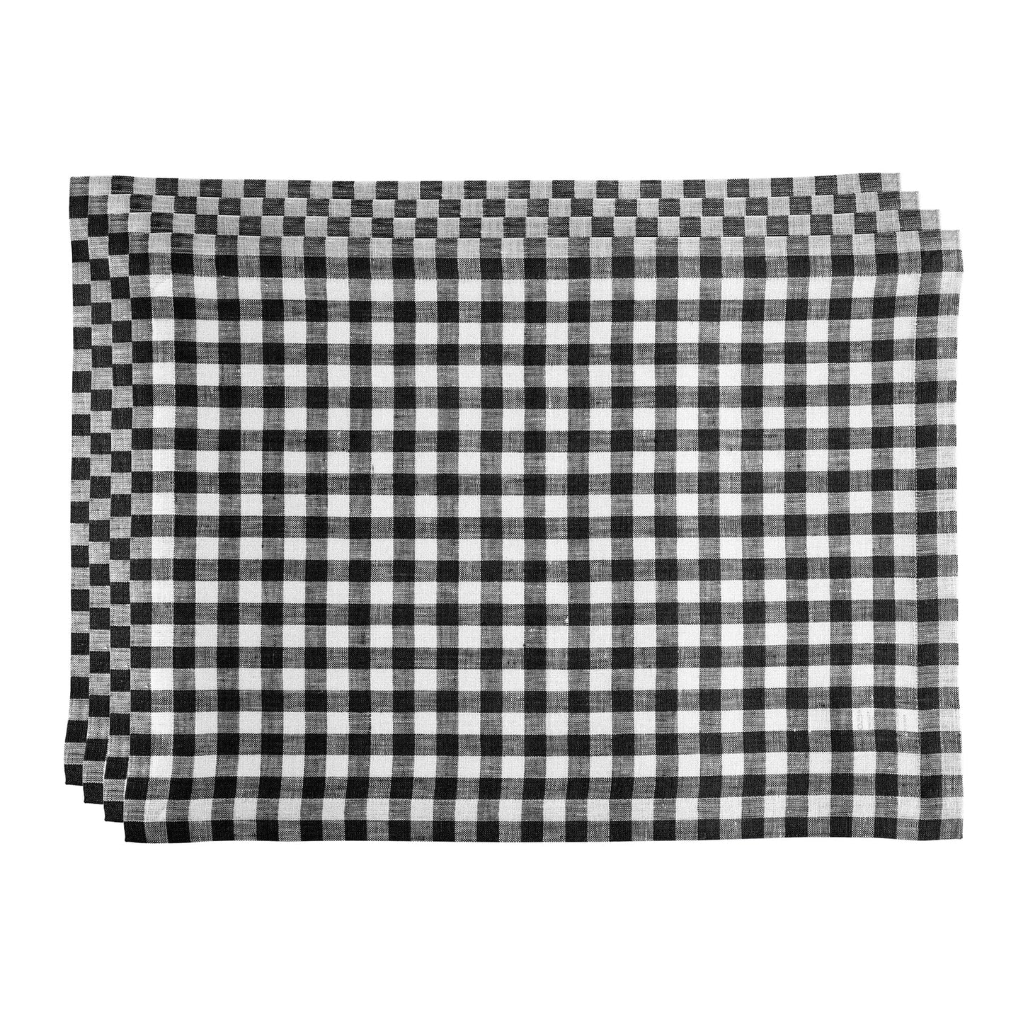 Solino Home 100% Linen Napkins Hydrangea Blue Check, 20 x 20 in, Set of 4 | Gingham Check Cloth Napkins for everyday meals, hosting and gifting; gingham checkered weave; Pure Linen; OEKO-TEX Certified BST326SOLH