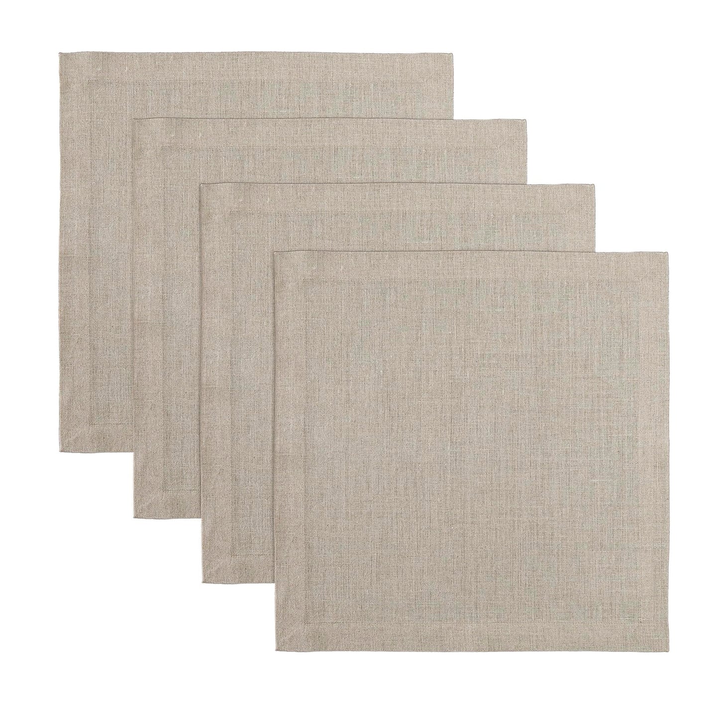 Solino Home 100% Linen Square Placemats White, Fete 14 x 14 in, Set of 4 | Square Table Mats square place settings for daily and festive dining; neatly mitered corners; Pure Linen; OEKO-TEX Certified BST326SOLH
