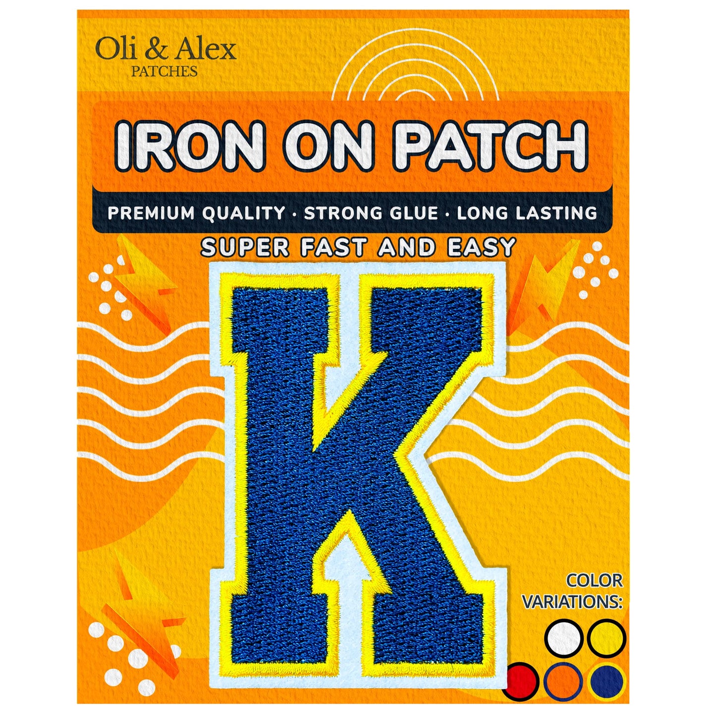 Iron on Letters Patches - Letter Patch for Clothing - Embroidered Patches for Clothes - Embroidery Appliques Team School University - Sew on Appliques 3.26 inch – Yellow, O BST220