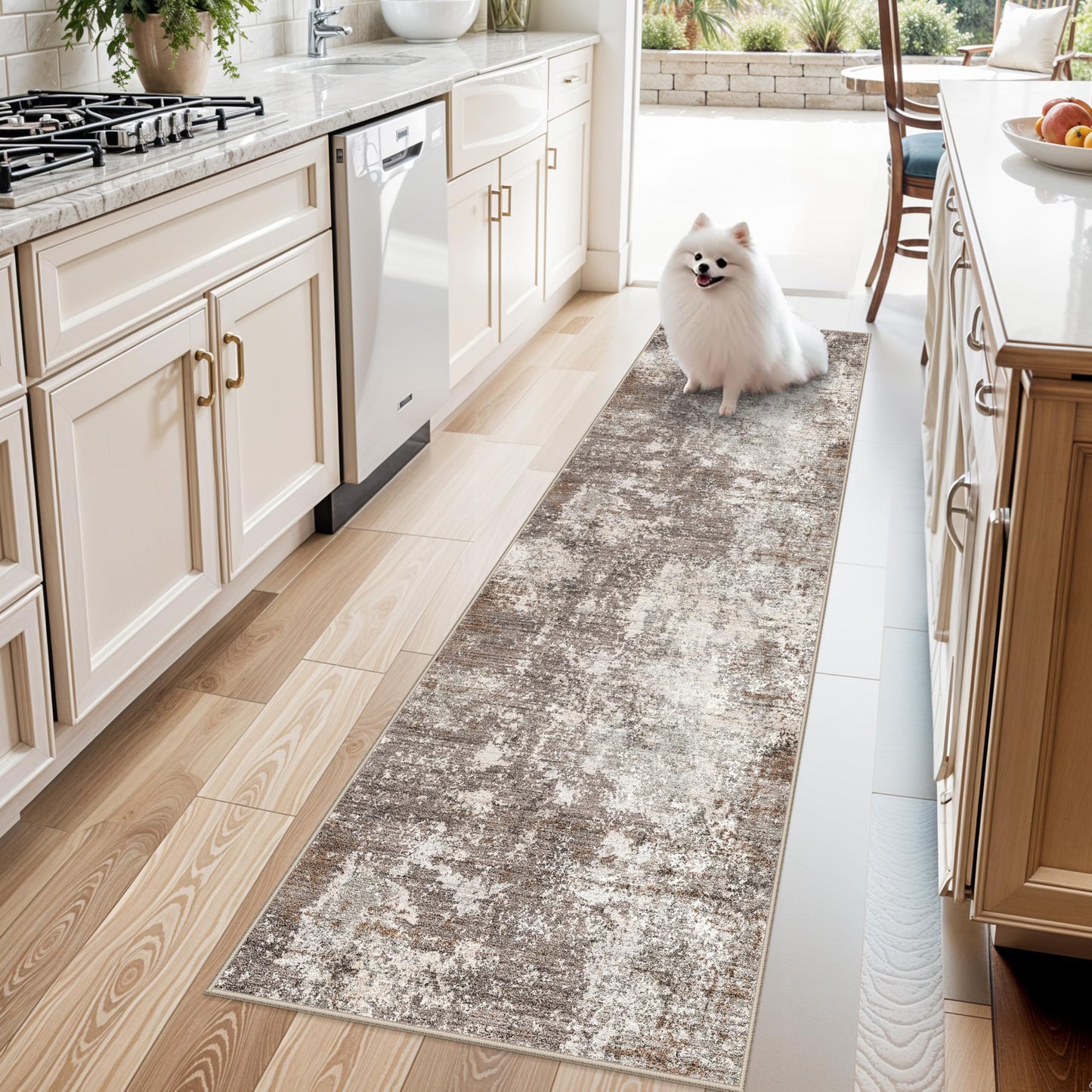 2x3 Washable Entryway Rug – Non-Slip Modern Abstract Neutral Small Throw Area Rug for Kitchen, Bedroom – Soft Low Pile Thin Indoor Door Mat（Black Grey,2x3） BST326H