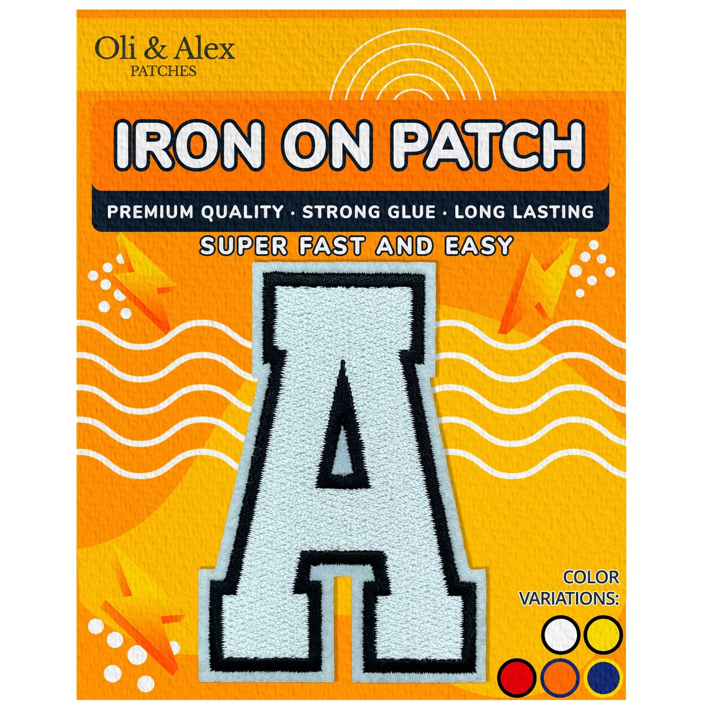 Iron on Letters Patches - Letter Patch for Clothing - Embroidered Patches for Clothes - Embroidery Appliques Team School University - Sew on Appliques 3.26 inch – Yellow, O BST220