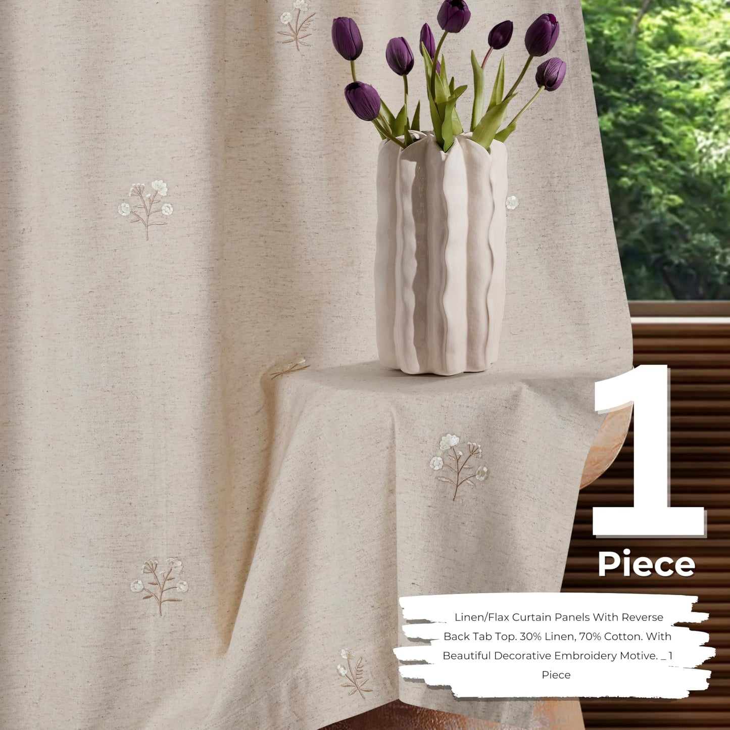 Bedding Craft Curtains 63 Inch Length - White Poly Cotton Slub Drapes with Tab Top, Set of 2, Ideal for Bedroom, Living Room, and Office_ 50x63 inch BST220