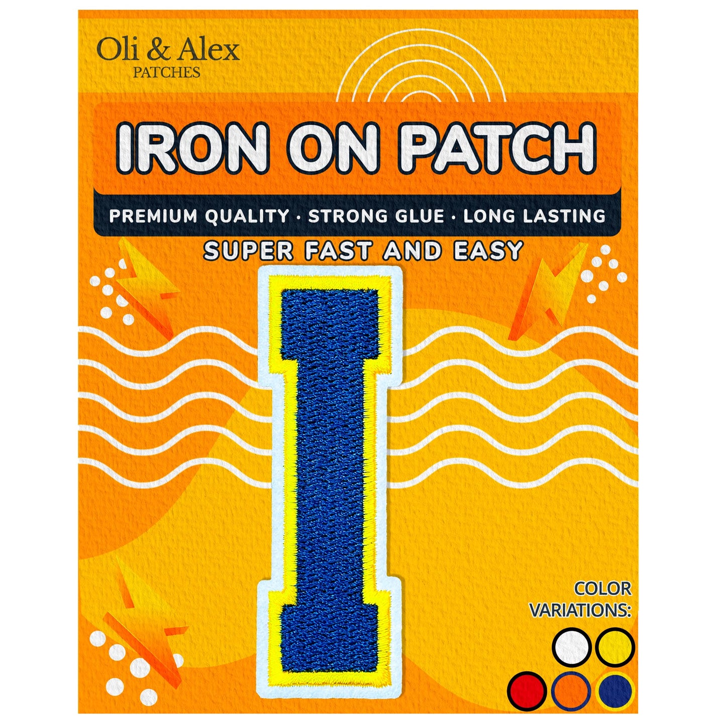 Iron on Letters Patches - Letter Patch for Clothing - Embroidered Patches for Clothes - Embroidery Appliques Team School University - Sew on Appliques 3.26 inch – Yellow, O BST220