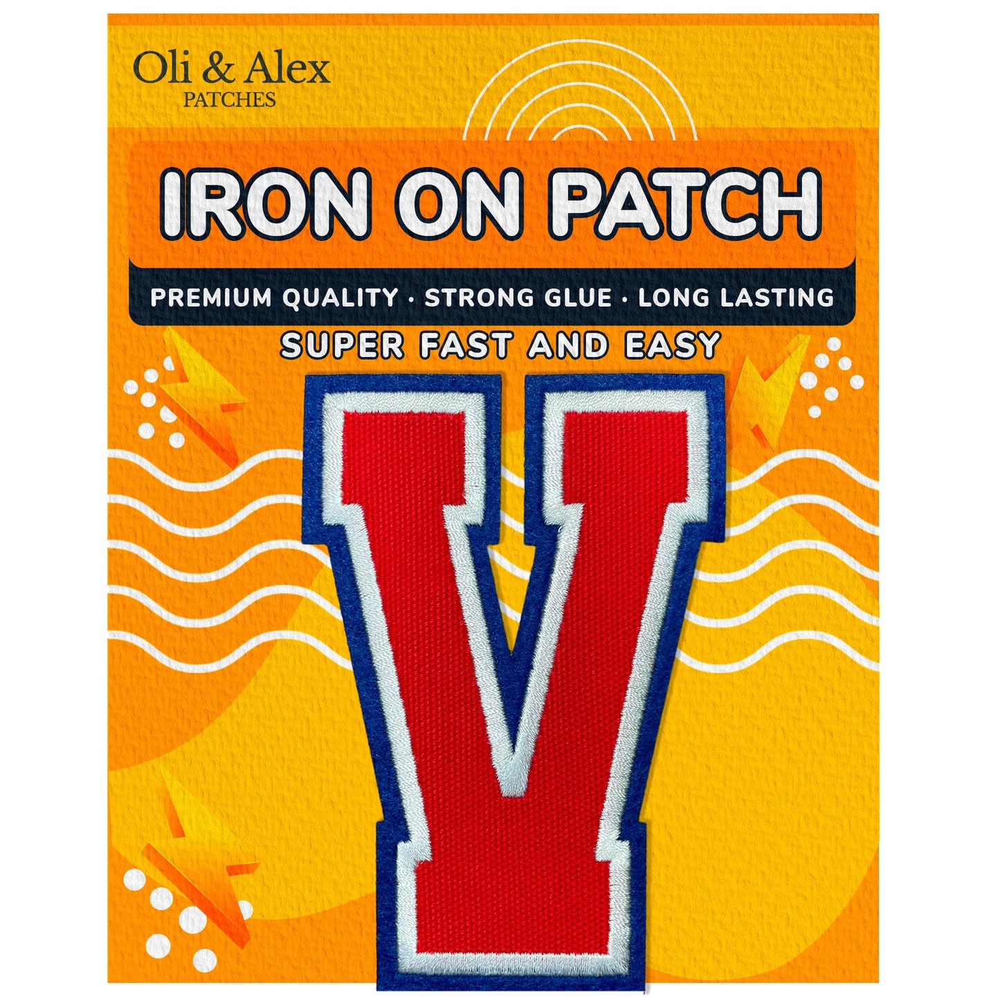Iron On Letters Patches Premium Quality - Letter for Clothing - Varsity Patch Transfer for Clothes - Embroidered Letters Patches for Jersey Jackets - Sew on Appliques Red BST220
