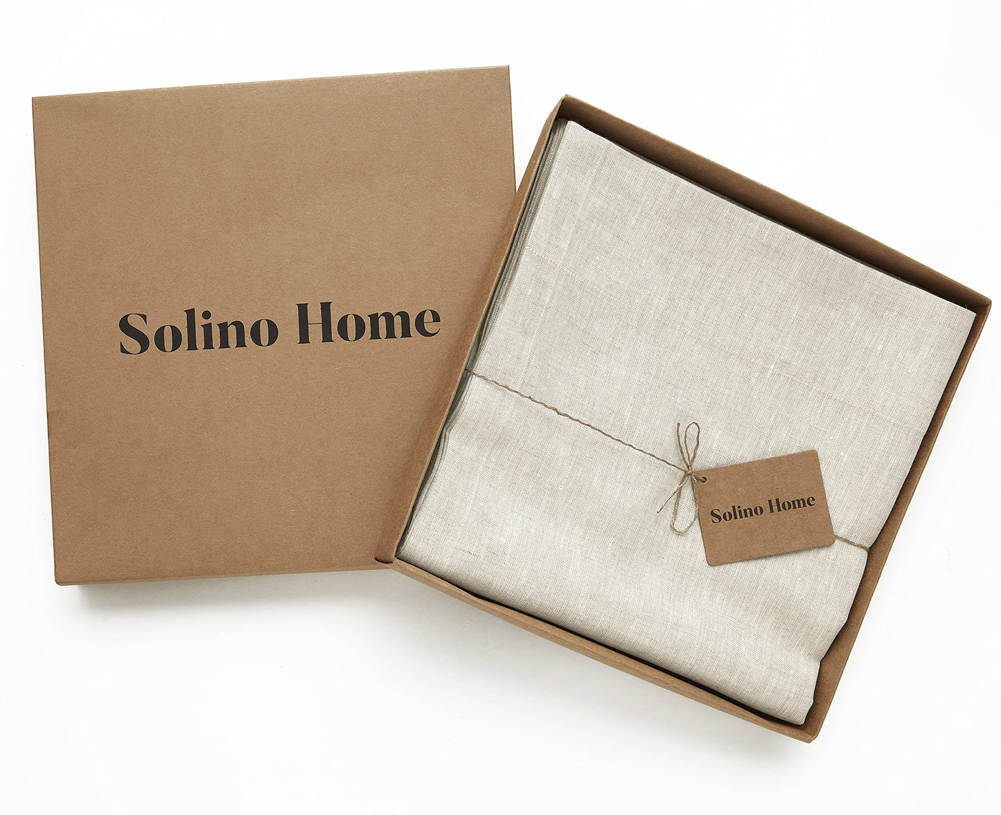 Solino Home 100% Pure Linen Curtain Panel Ivory, Linen Curtain 52 x 54 in | Drapery Panels a light filtering panel for any room, handwoven textured linen, rod pocket top, OEKO-TEX Certified, gift ready BST326SOLH