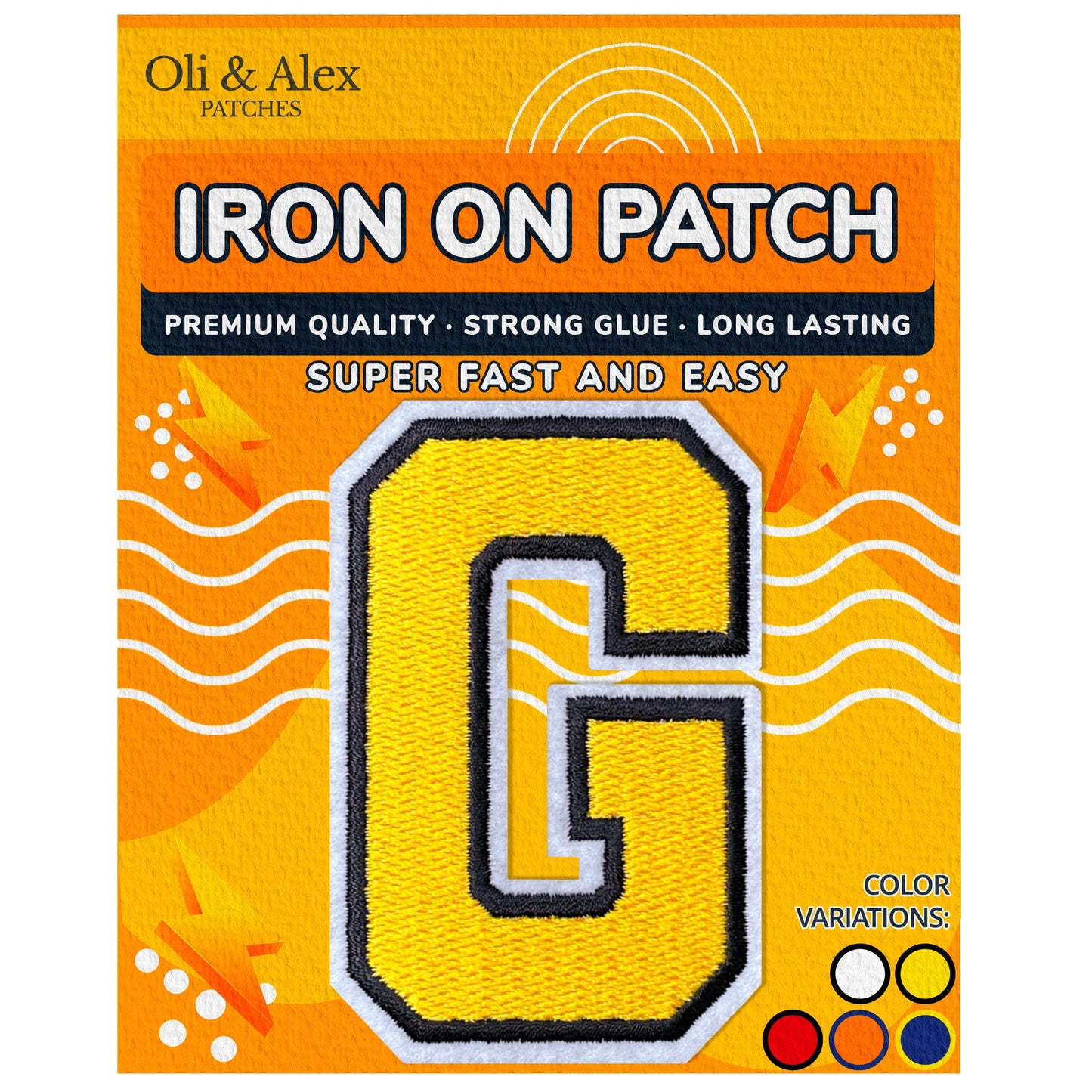 Iron on Letters Patches - Letter Patch for Clothing - Embroidered Patches for Clothes - Embroidery Appliques Team School University - Sew on Appliques 3.26 inch – Yellow, O BST220