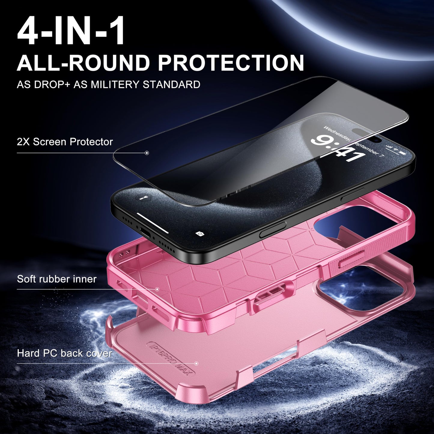Magnetic for iPhone 17 Air Case [Compatible with MagSafe] [Shockproof] [Heavy Duty Protection] Pocket-Friendly & Tough Non-Slip Protective Phone Cover for iPhone 17Air 6.6", Black WN420