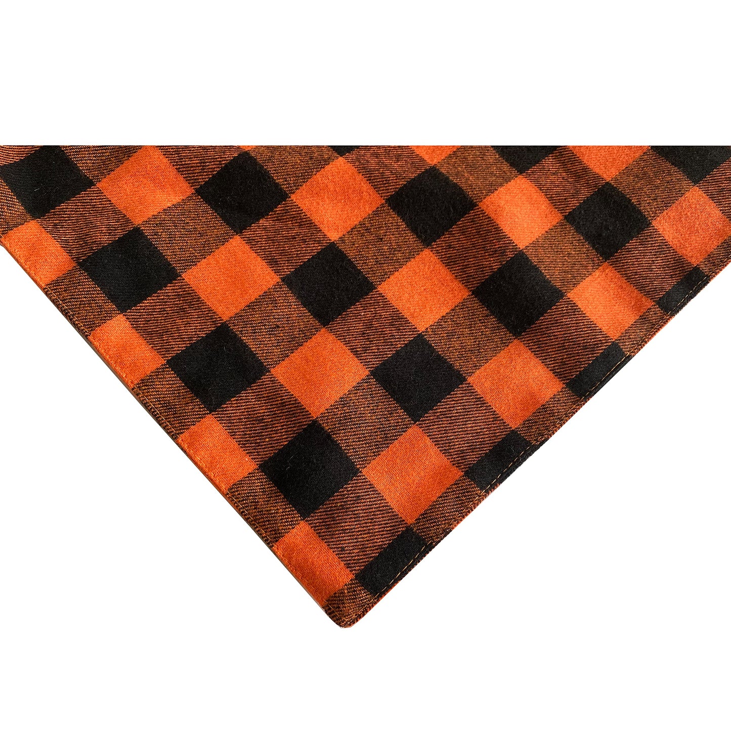 Realeaf Fall Thanksgiving Dog Bandanas 2 Pack, Orange Plaid Pet Scarf for Boy and Girl, Premium Durable Fabric, Holiday Halloween Bandana for Large and Extra Large Dogs (X-Large) WN420