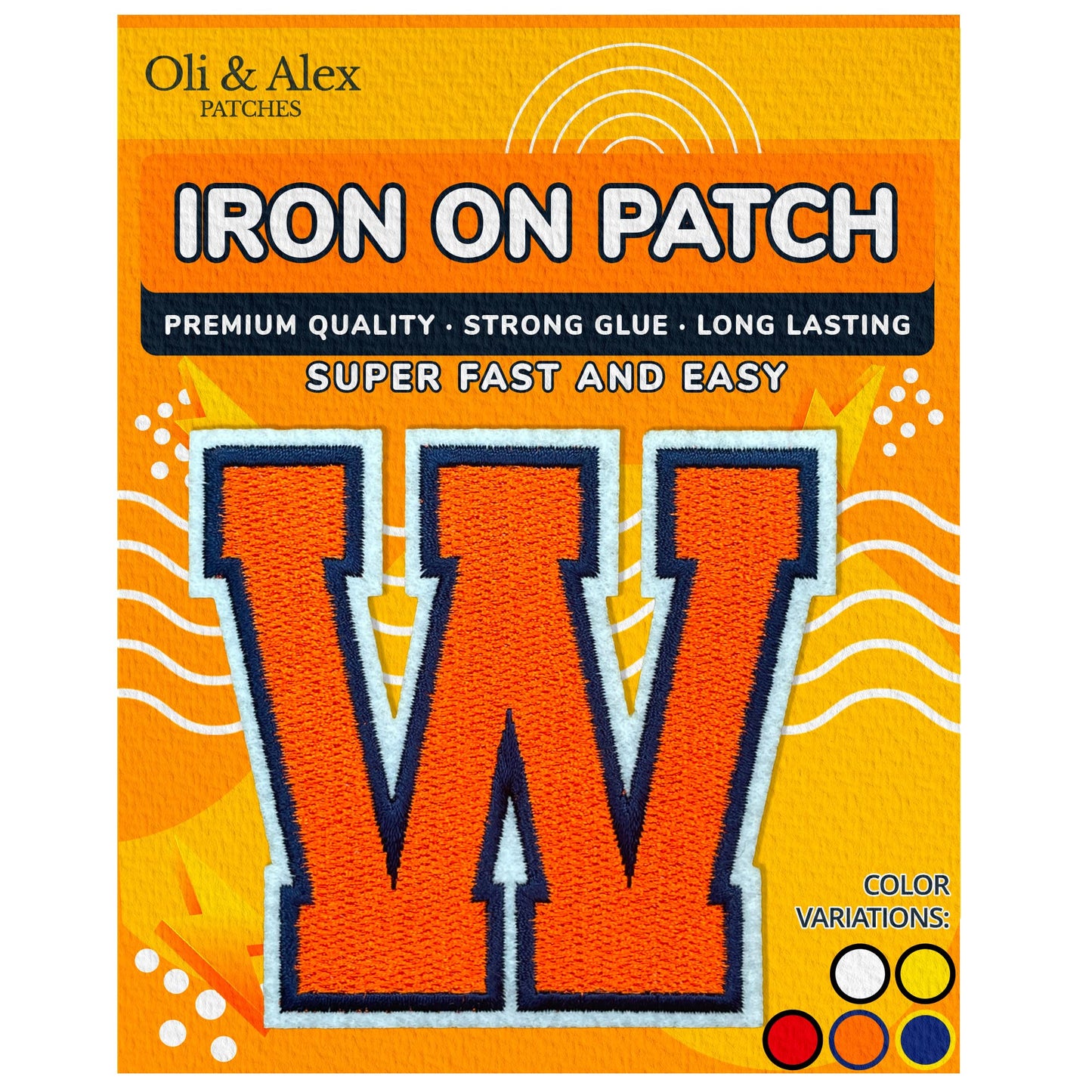 Iron on Letters Patches - Letter Patch for Clothing - Embroidered Patches for Clothes - Embroidery Appliques Team School University - Sew on Appliques 3.26 inch – Yellow, O BST220
