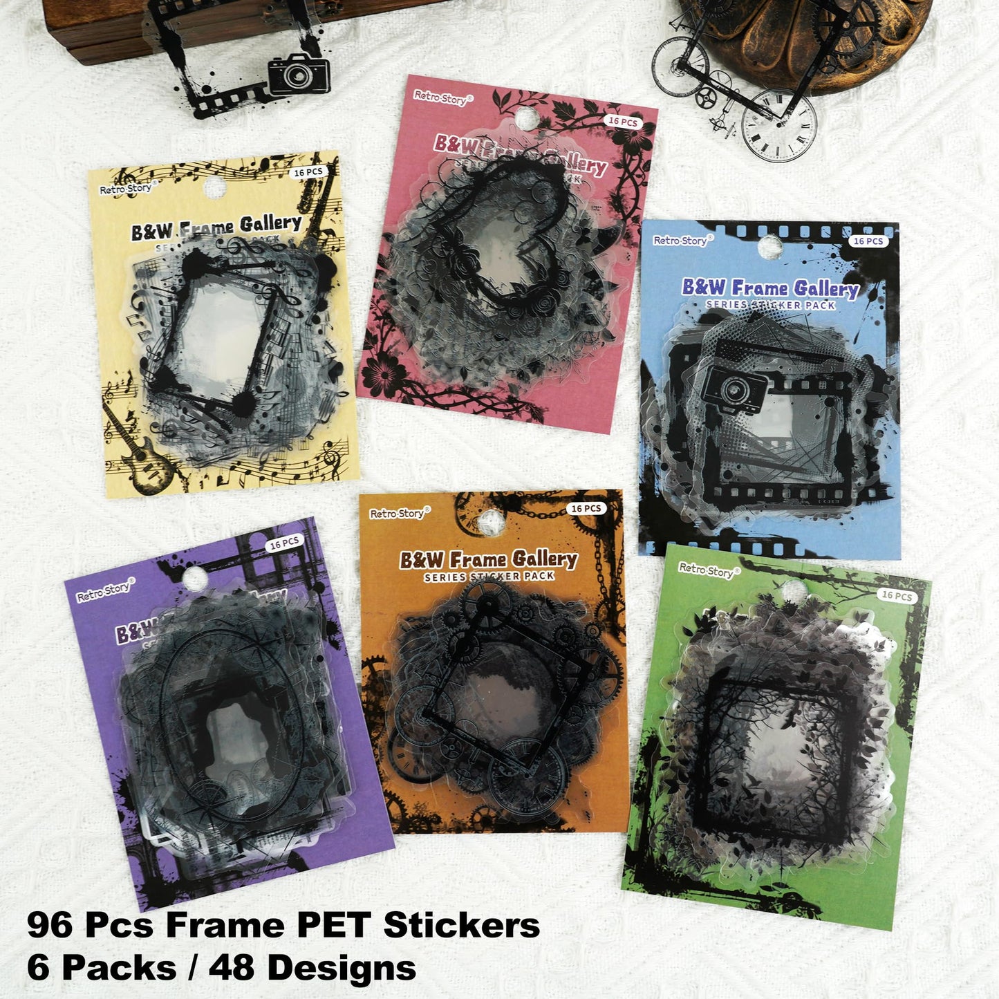 180 Pcs Clear Loop Arrow PET Stickers for Scrapbook Journal BST202