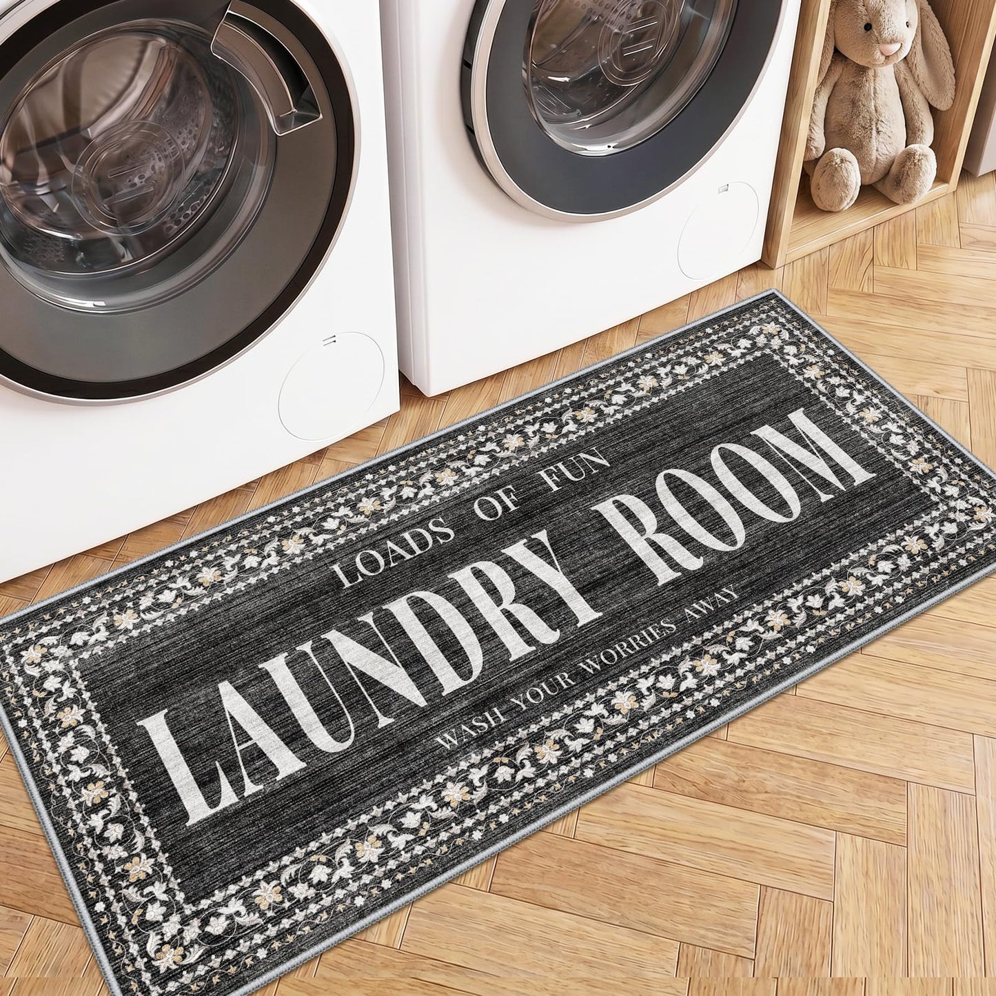 TOPRUUG 2x8 Kitchen Runner Rug: Non-Slip Kitchen Rugs Stain Resistant Kitchen Mats for Floor Low-Pile Carpet for Sink Soft Kitchen Runners Non Skid Washable 8 ft Mat Home Decor 2'x8' Beige BST202