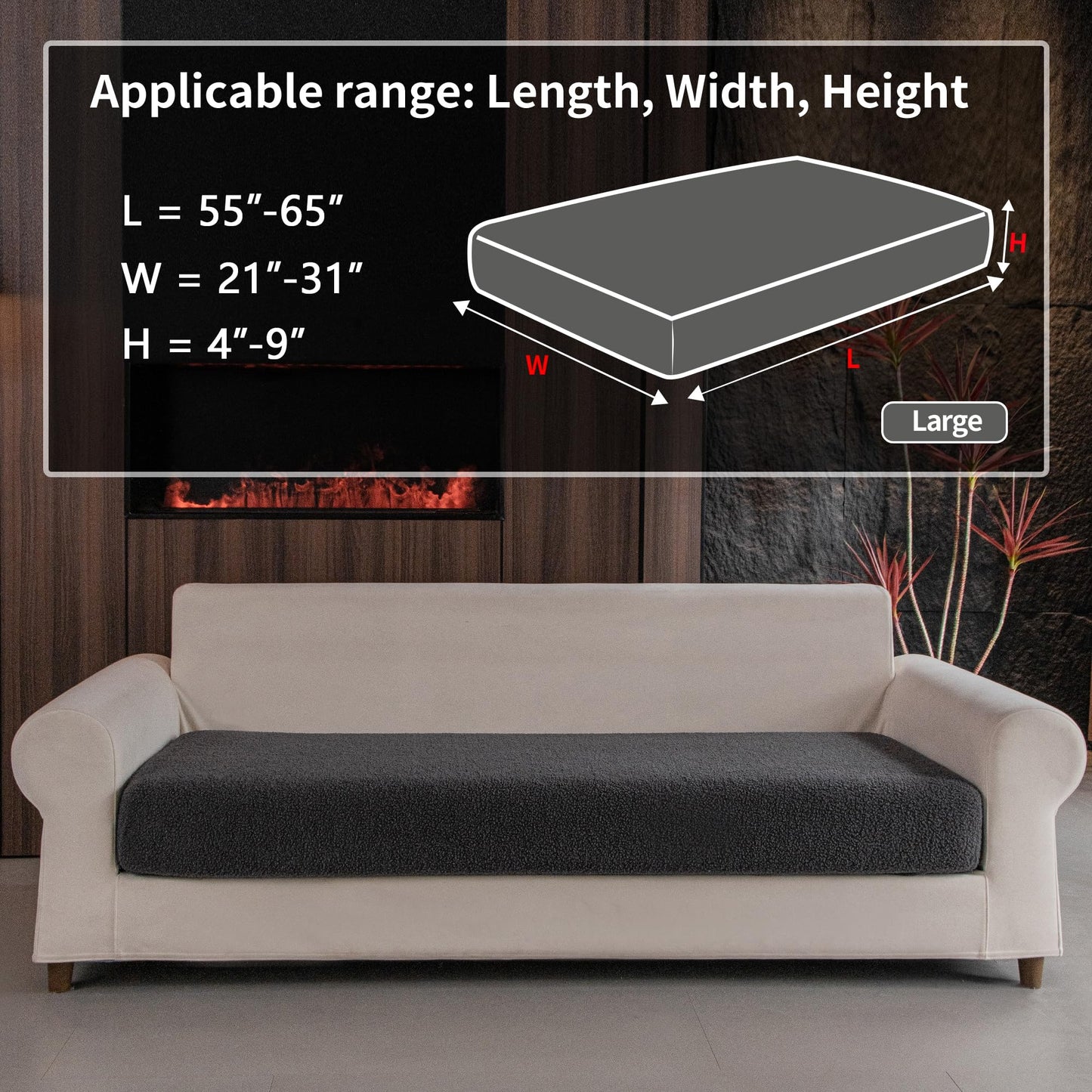 OHSIO Couch Cushion Covers for Sectional Sofa, Stretch Soft Sofa Slipcovers Washable Wear-Resistant Universal Furniture Protector for Living Room(1 Piece Oversized Cover, Green) BST202
