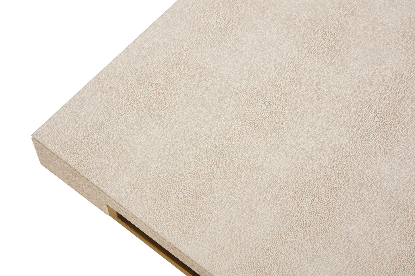 Sagala 16"x16" Ivory Shagreen Leather Serving Tray with Handles for Ottoman Coffee Table, Stylish Decorative Tray for Living Room Modern Home Decor (Ivory-Black, Square 16") BST220