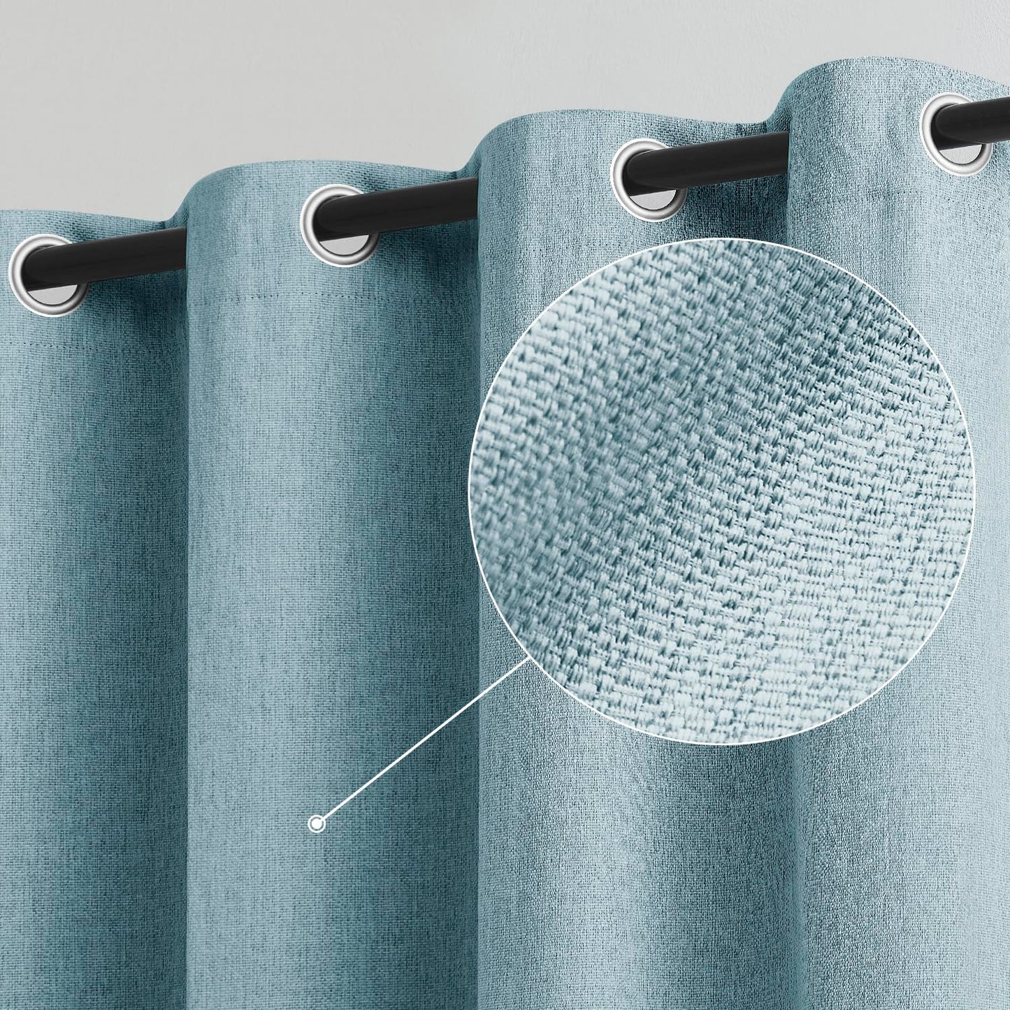 Grey Full Blackout Linen Curtains 84-inch-Long Thermal Insulated Noise Reducing Bedroom Drapes Rustic Farmhouse Triple Weave Window Treatment Set for Theatre, Nursery, 40"x84"x2, Grey BST202